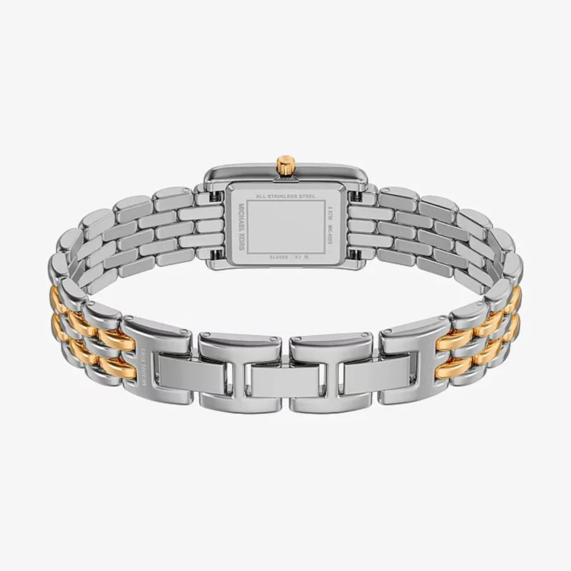Michael Kors Women's Silver & Rose Gold Watch, Silver Dial