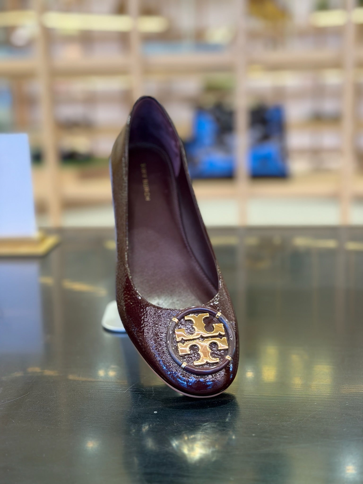 Chelsea Cap Toe Leather Ballet Flat Burgundy