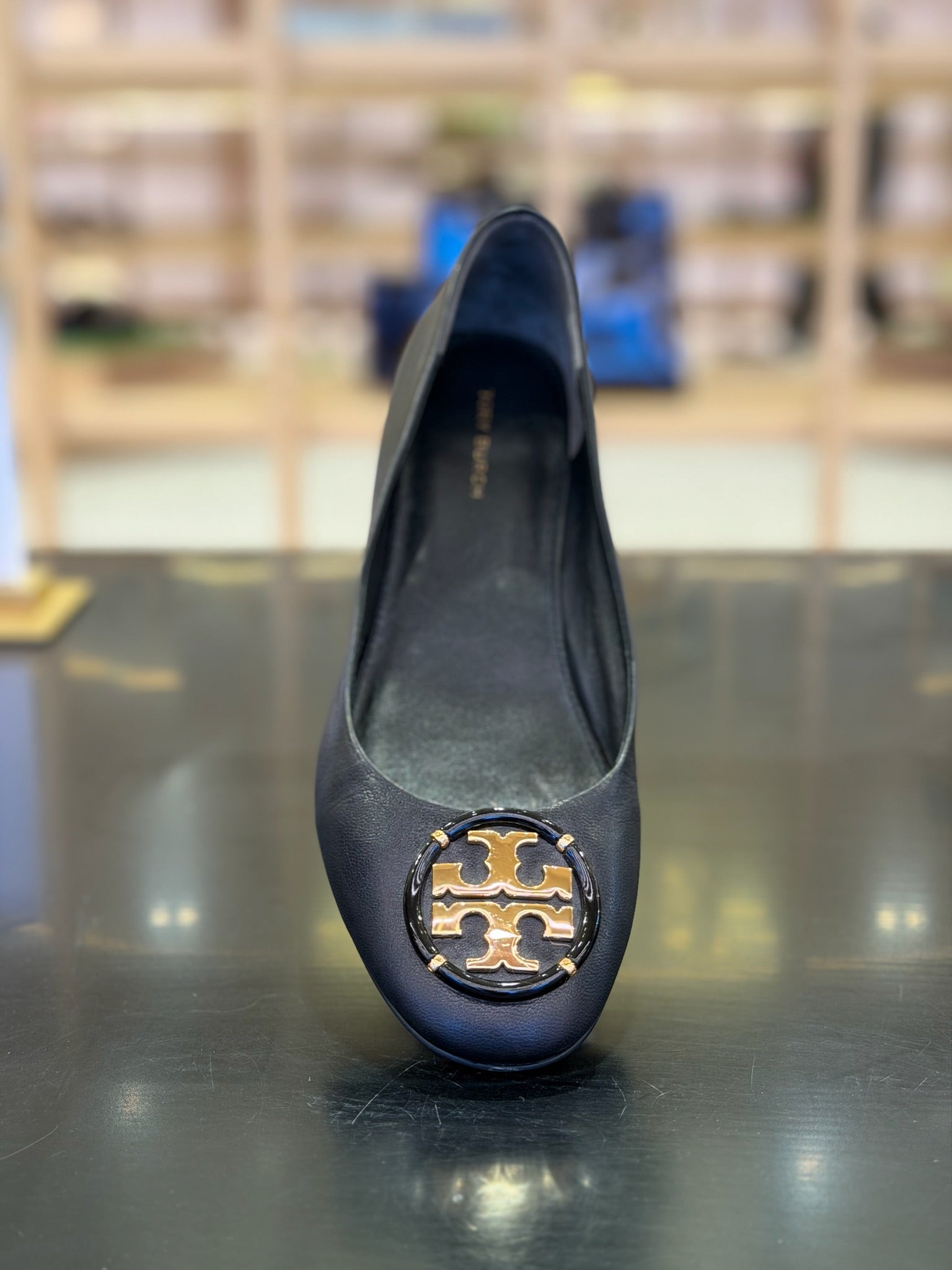 Chelsea Cap Toe Leather Ballet Flat Black