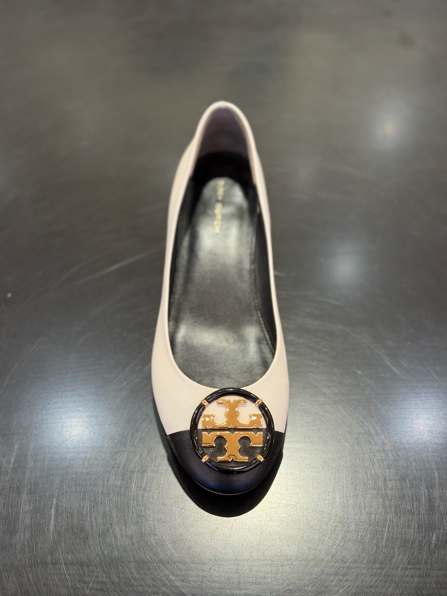 Chelsea Cap Toe Leather Ballet Flat Ivory