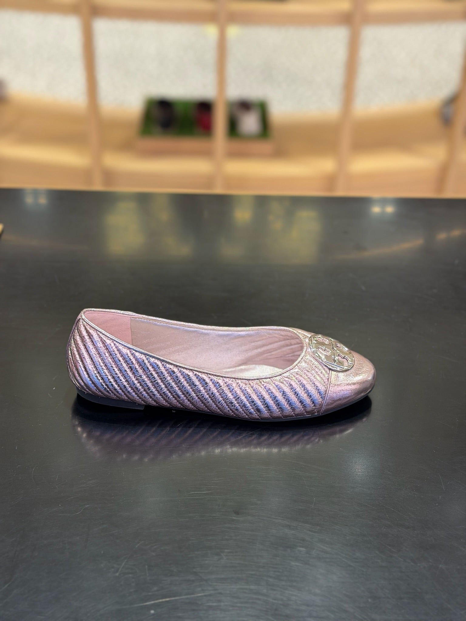 Minnie Travel Ballet Flats Pink Metallic