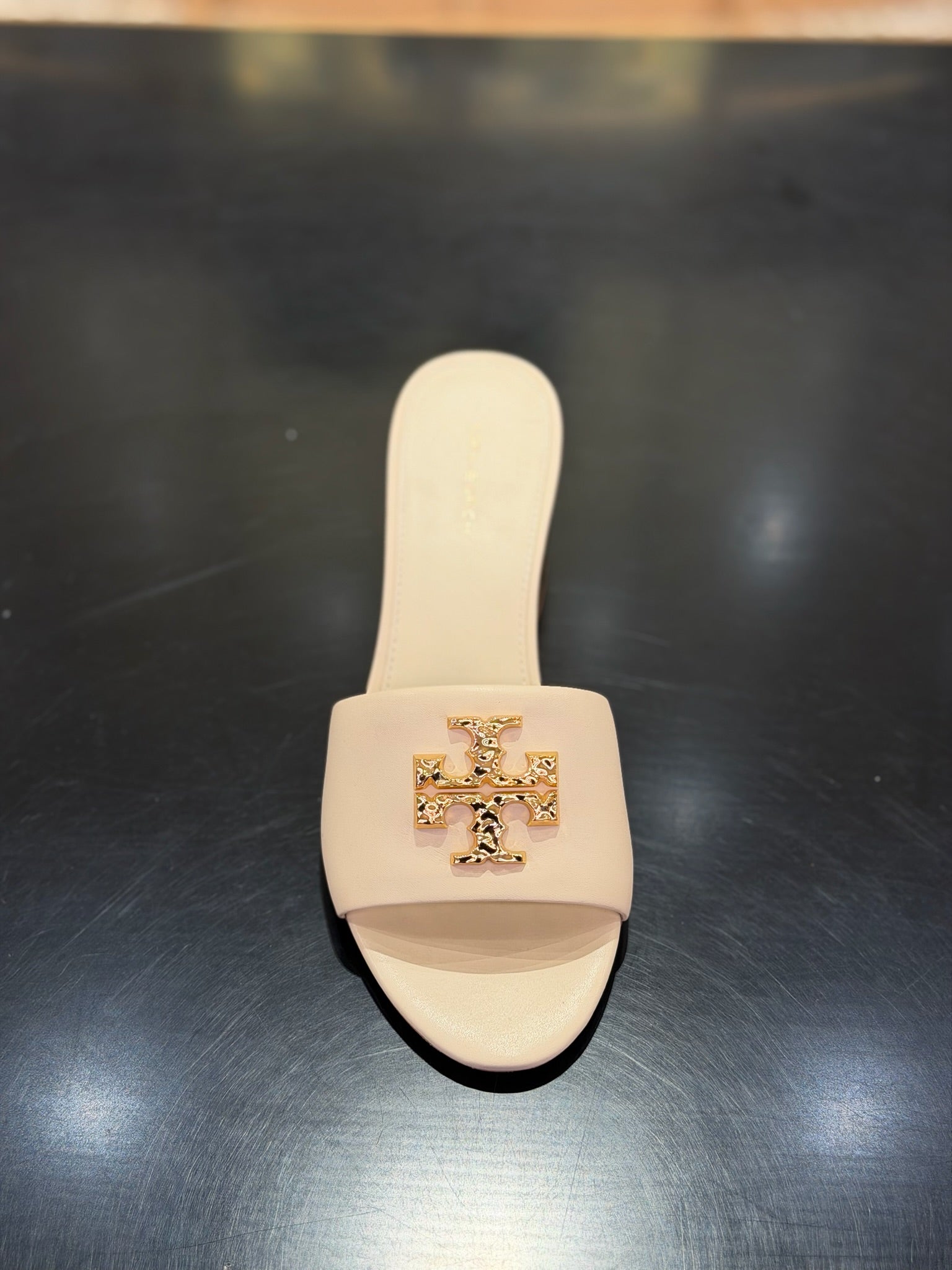 Everly Leather Block Sandal in Cream