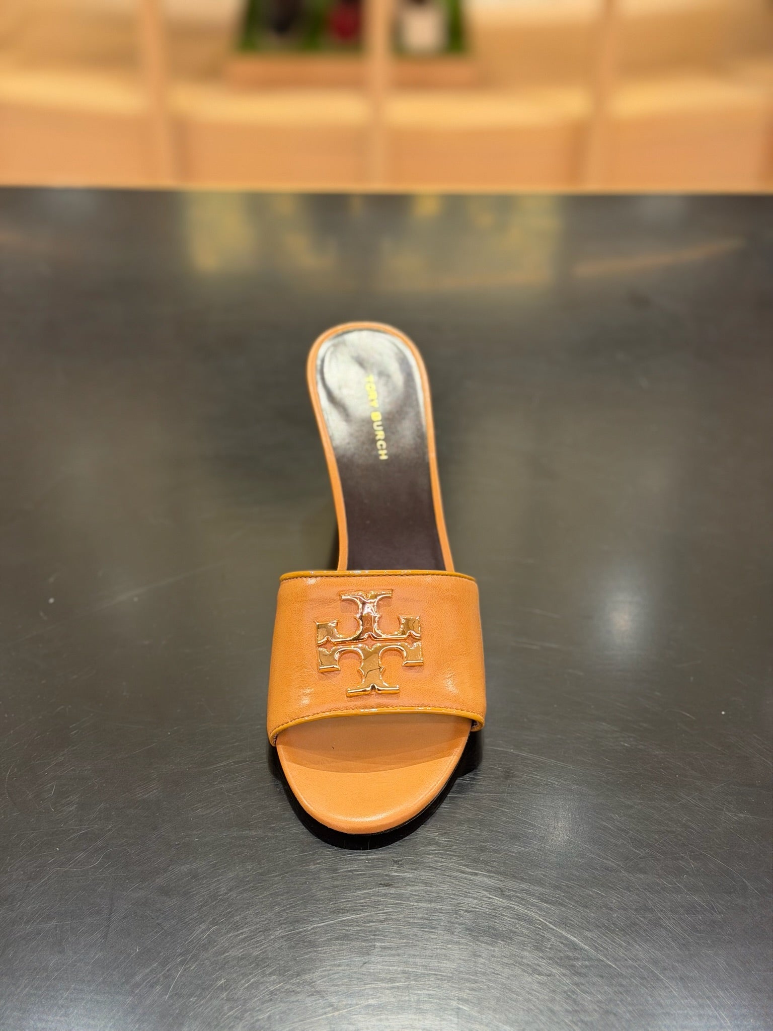 Everly Wedge Leather Sandal in Tan