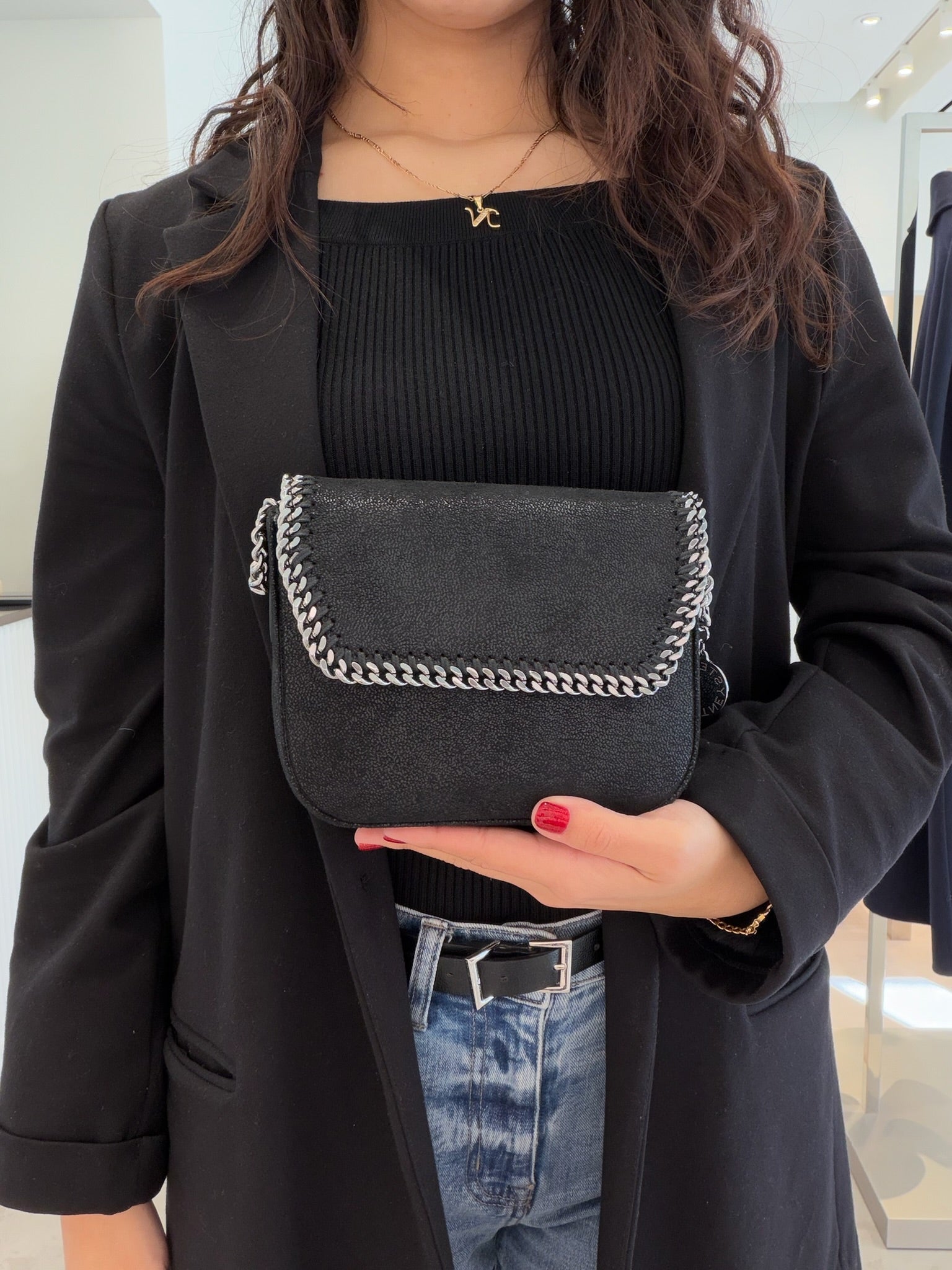Stella McCartney Falabella Flap Crossbody - Black