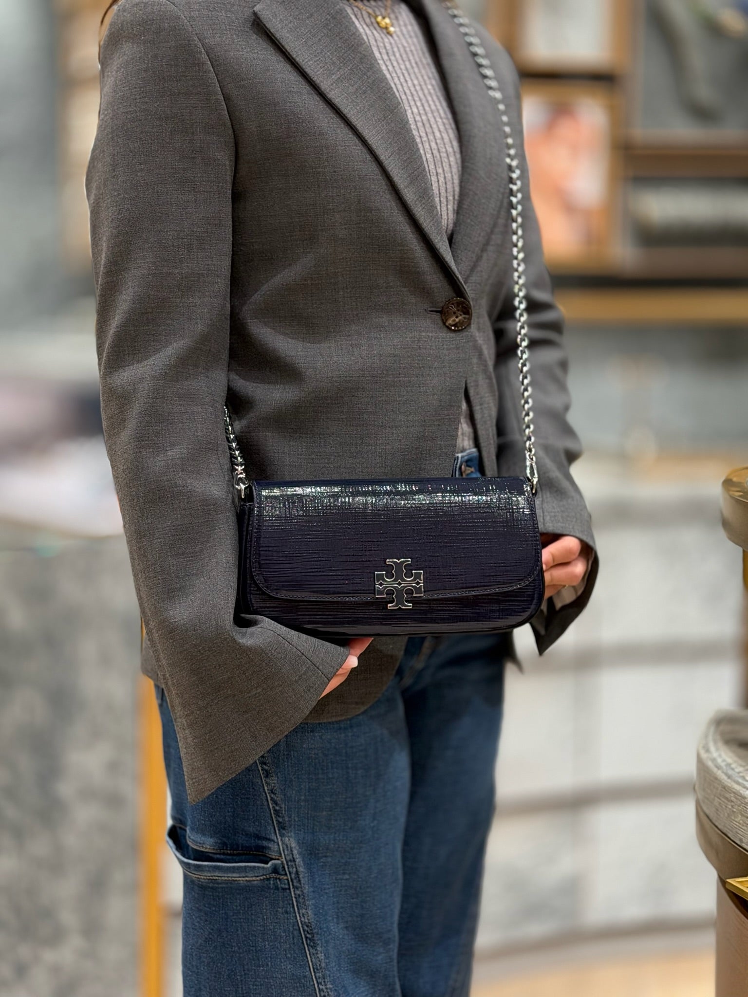 Britten Textured Patent Convertible Crossbody