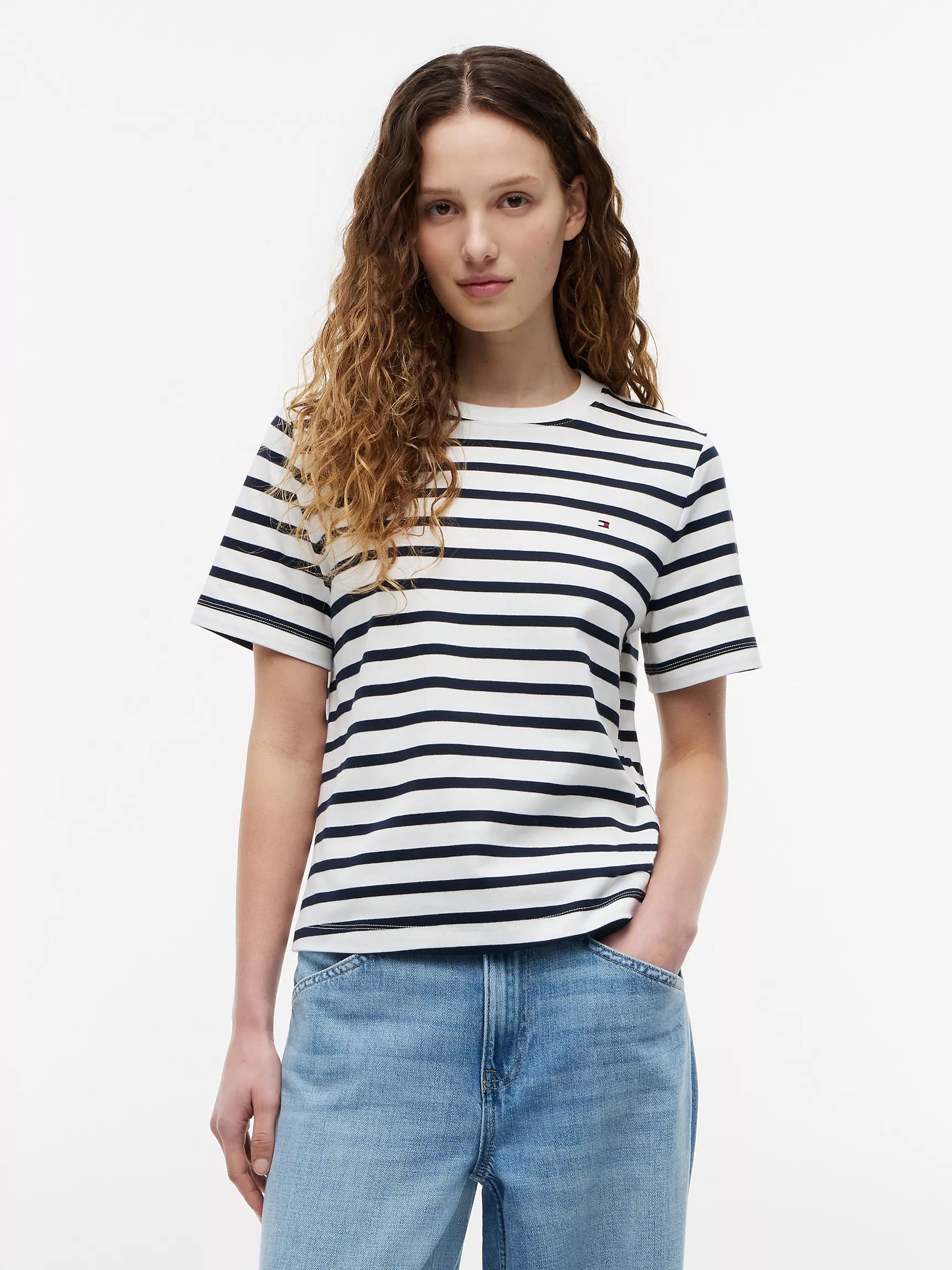 Navy Blue / Ecru Stripe