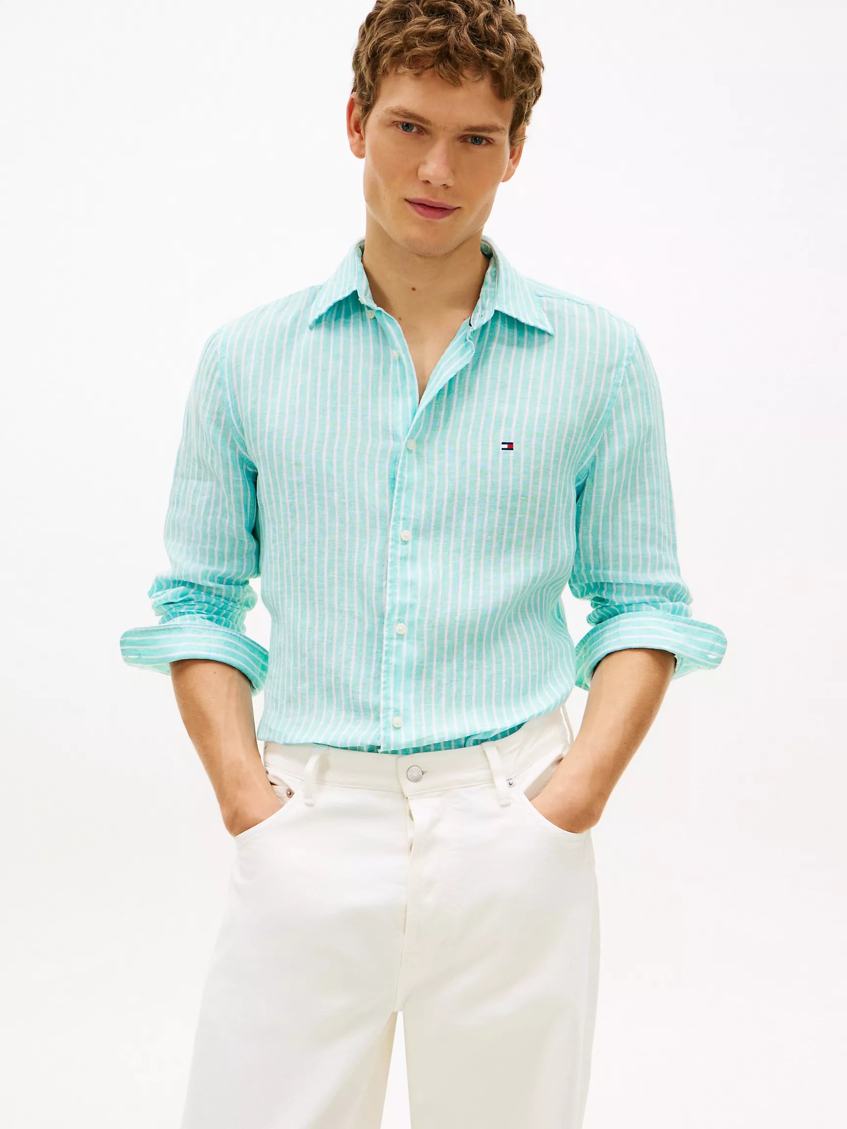 Arctic Aqua/White Stripe