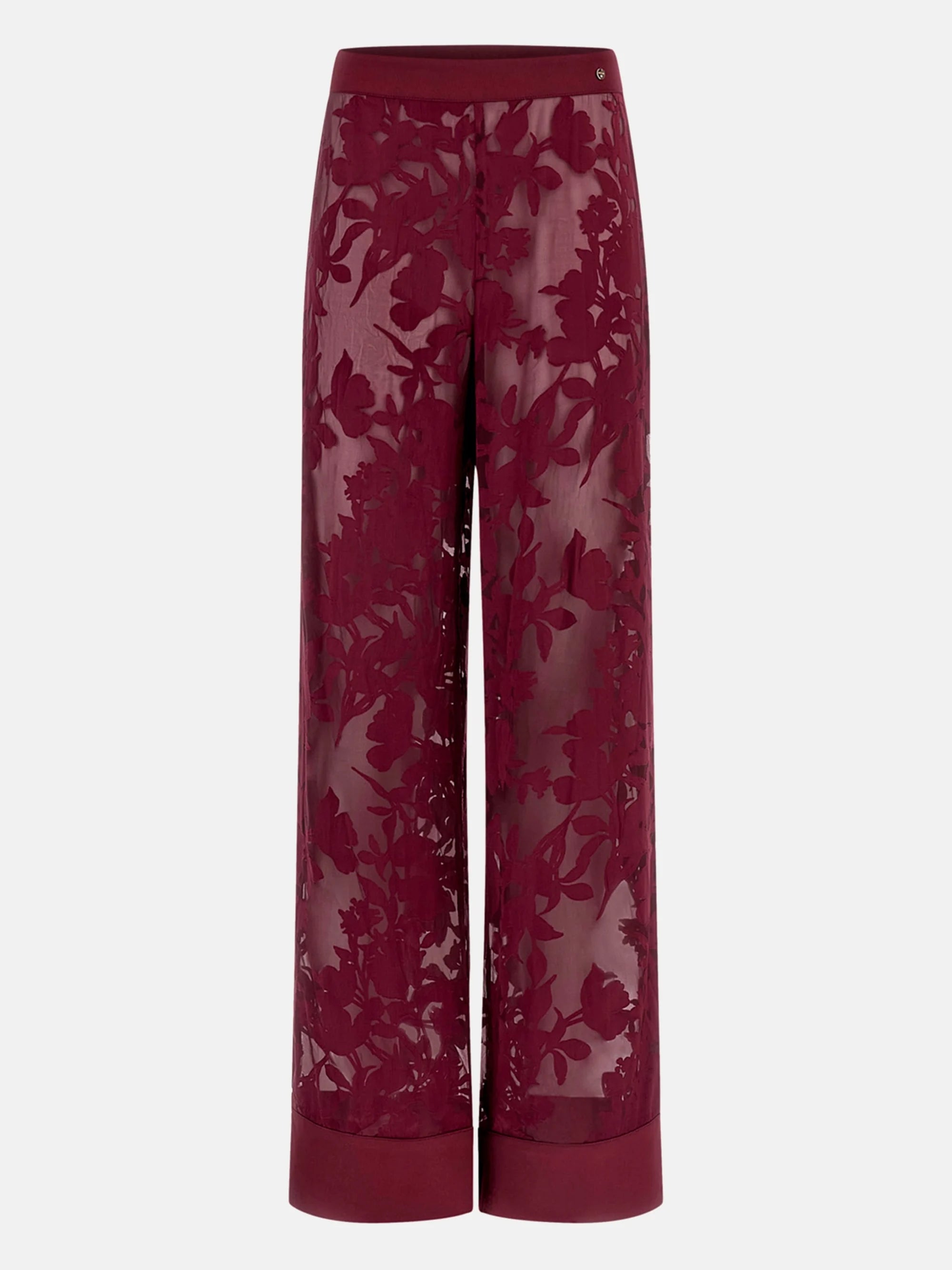Floral Devore Maroon Noir