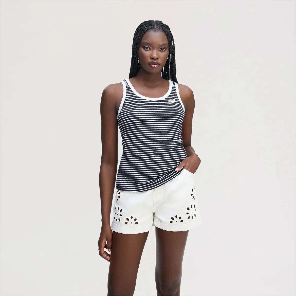 Navy and White