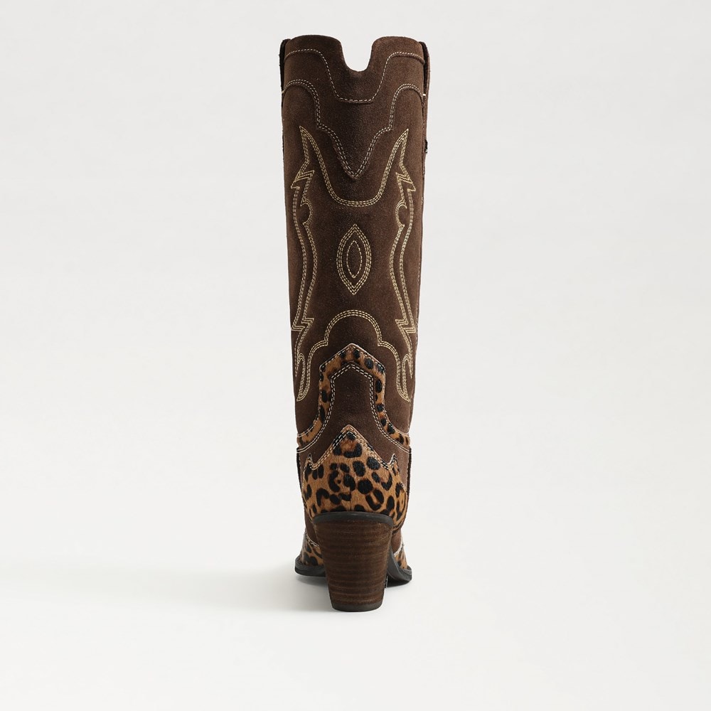 Chocolate/Tan Leopard Suede