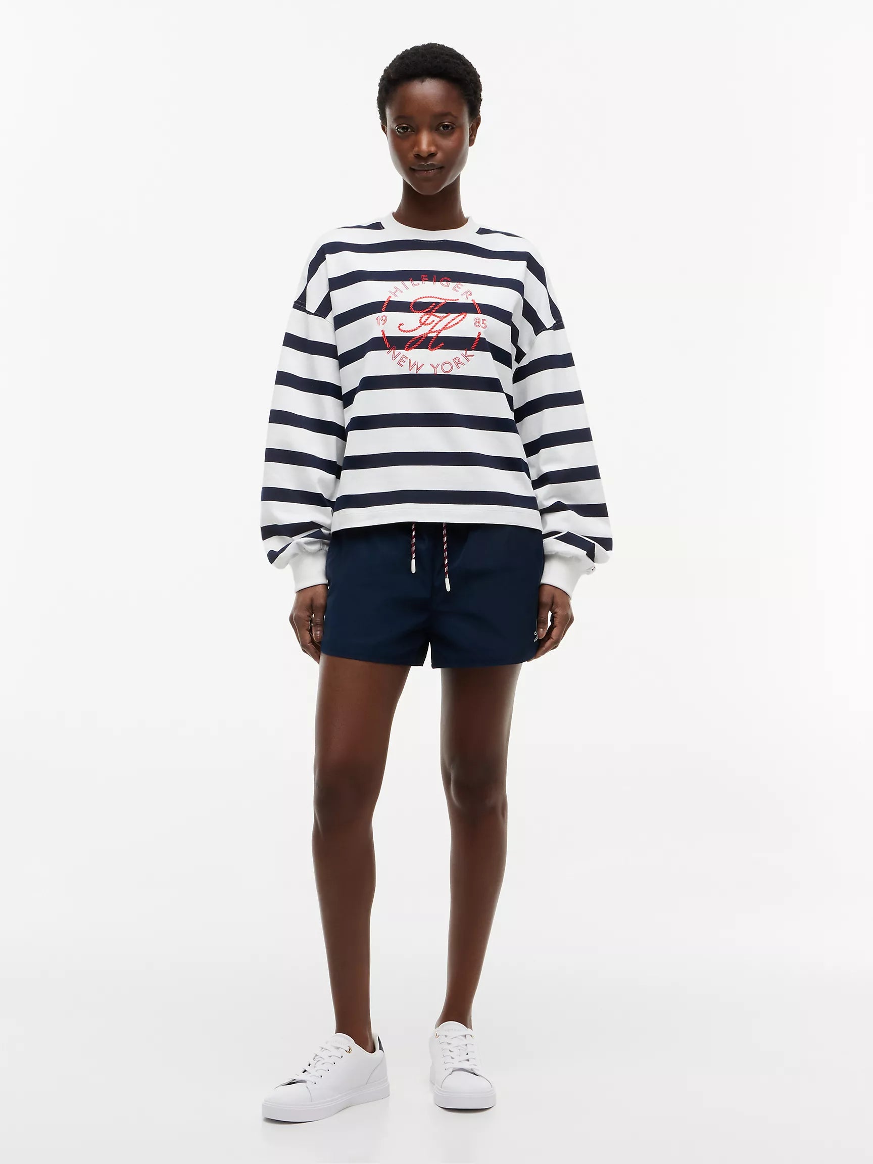 Ecru / Navy Blue Stripe