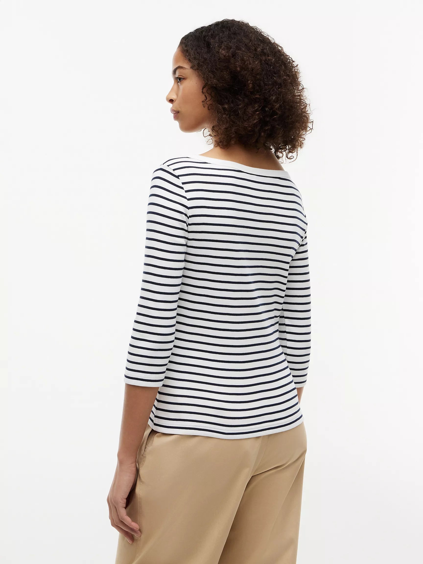 Navy Blue / Ecru Stripe