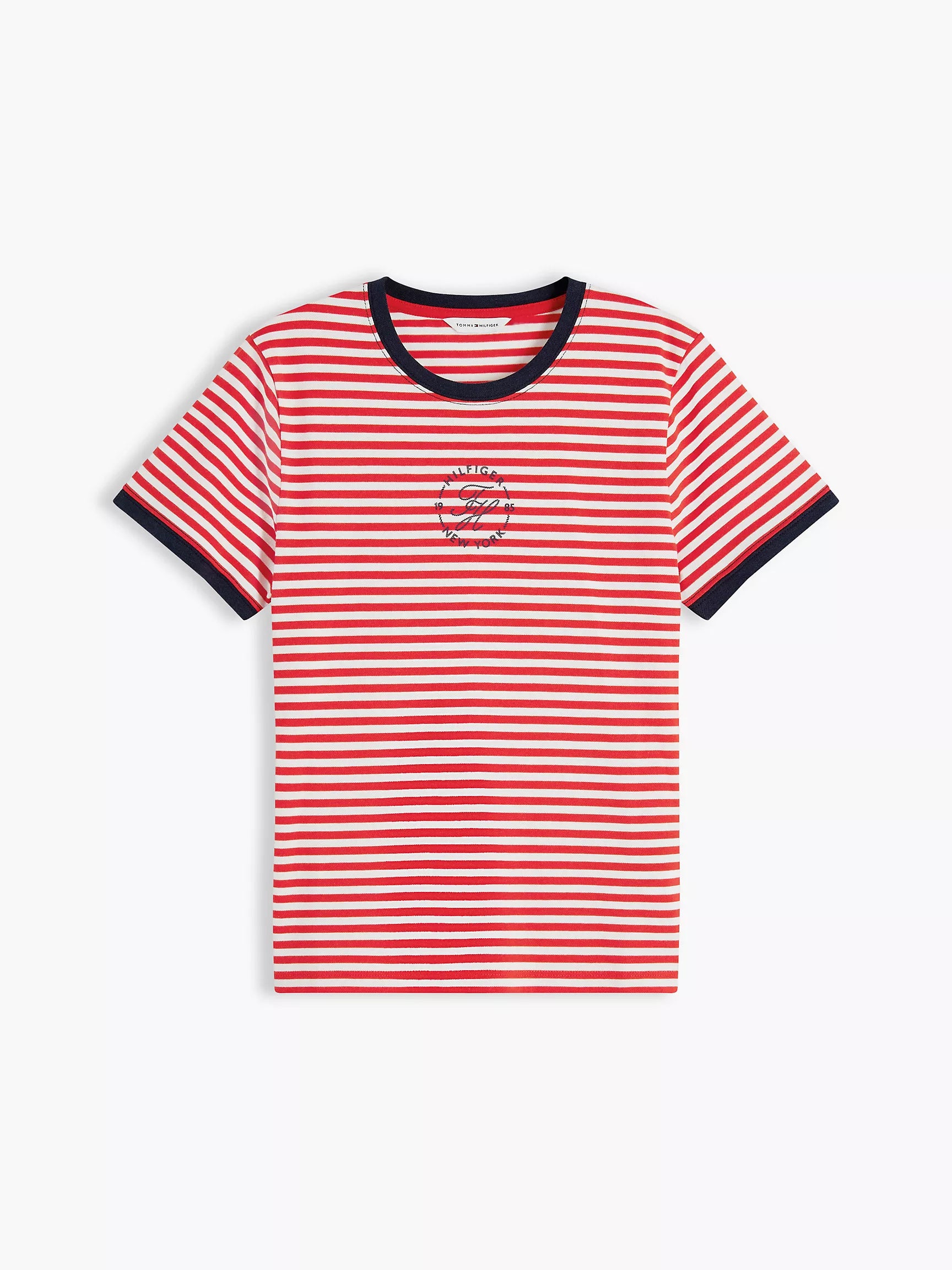 Fire Red / Ecru Stripe
