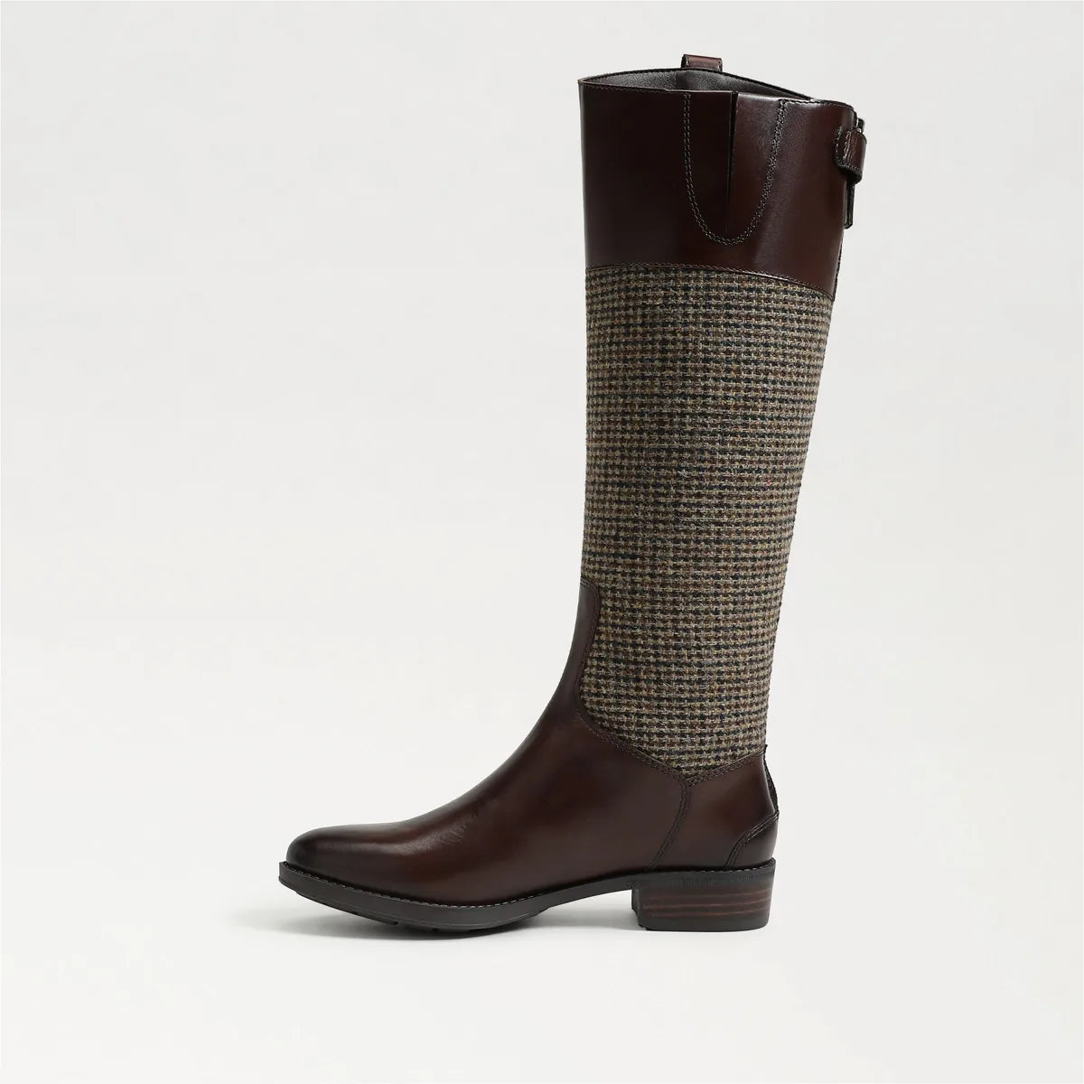 Brown Plaid Fabric/Leather