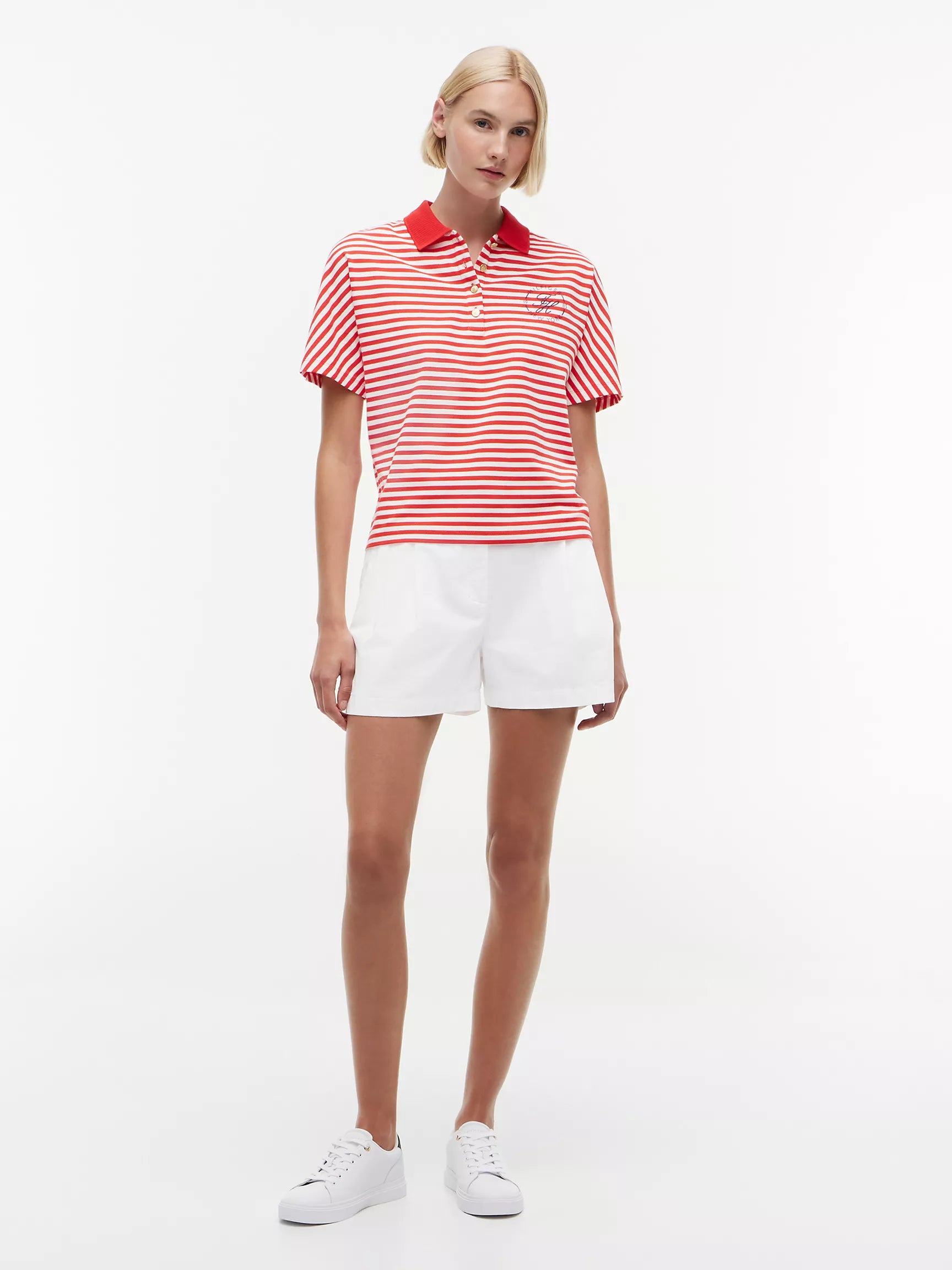 Fire Red / Ecru Stripe