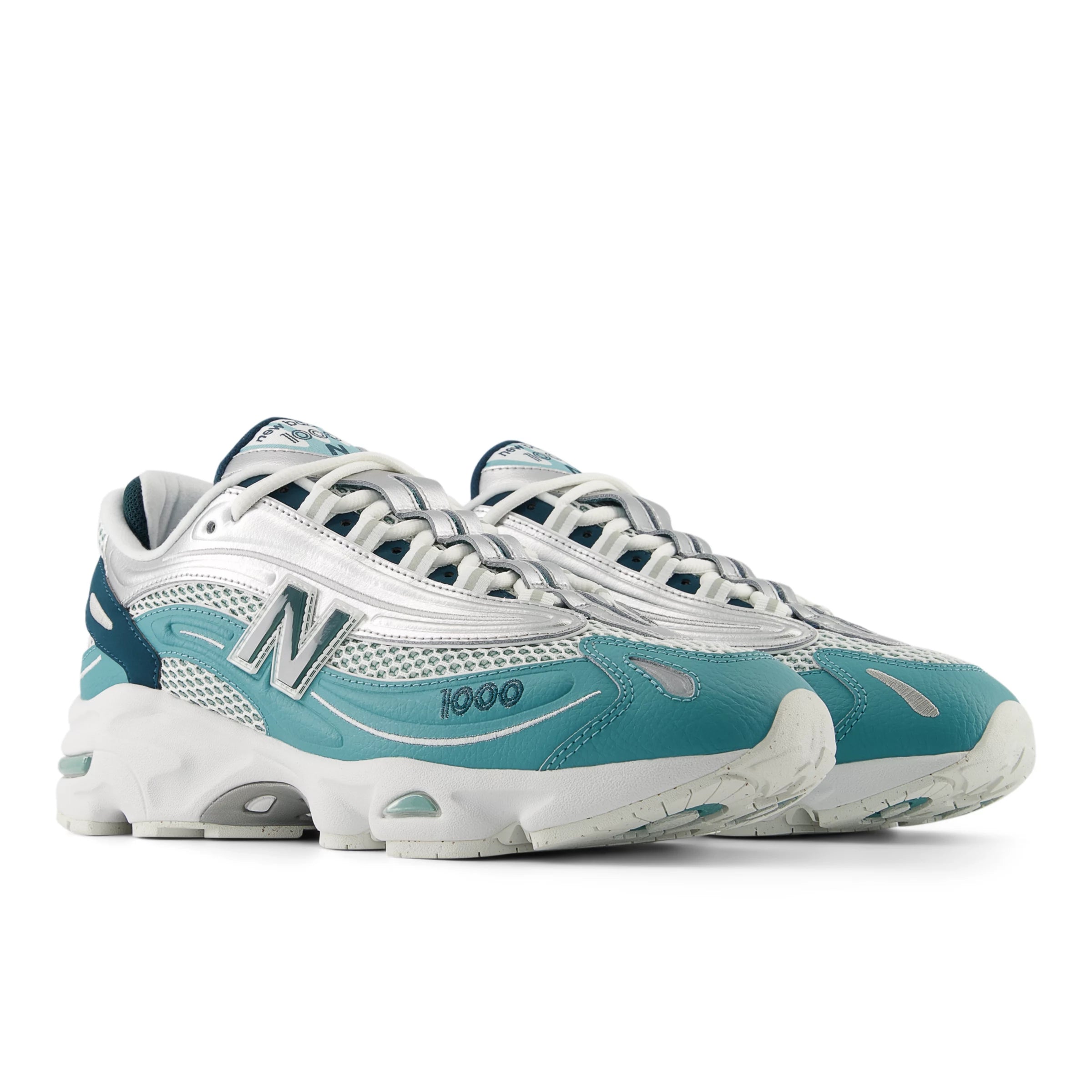 Faded Teal With White