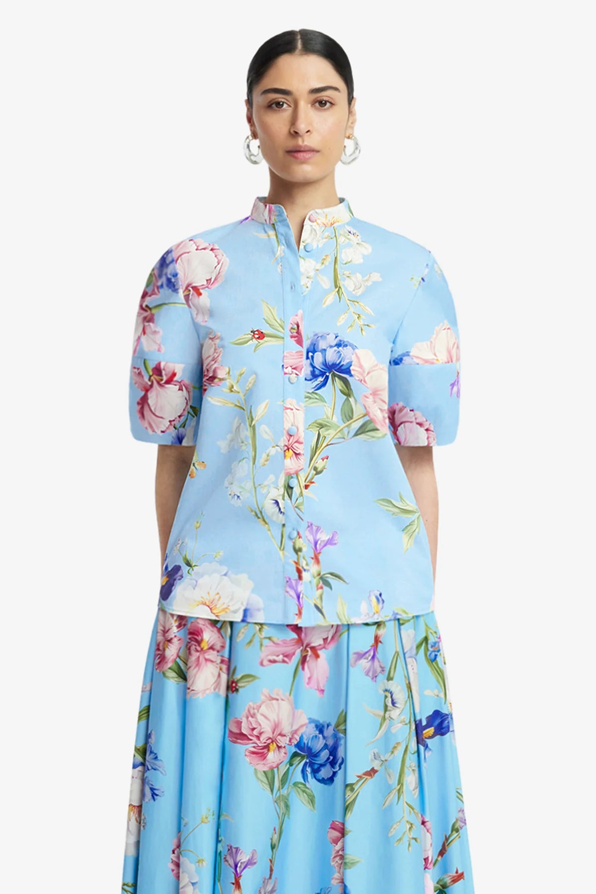 Garden Print in Baby Blue