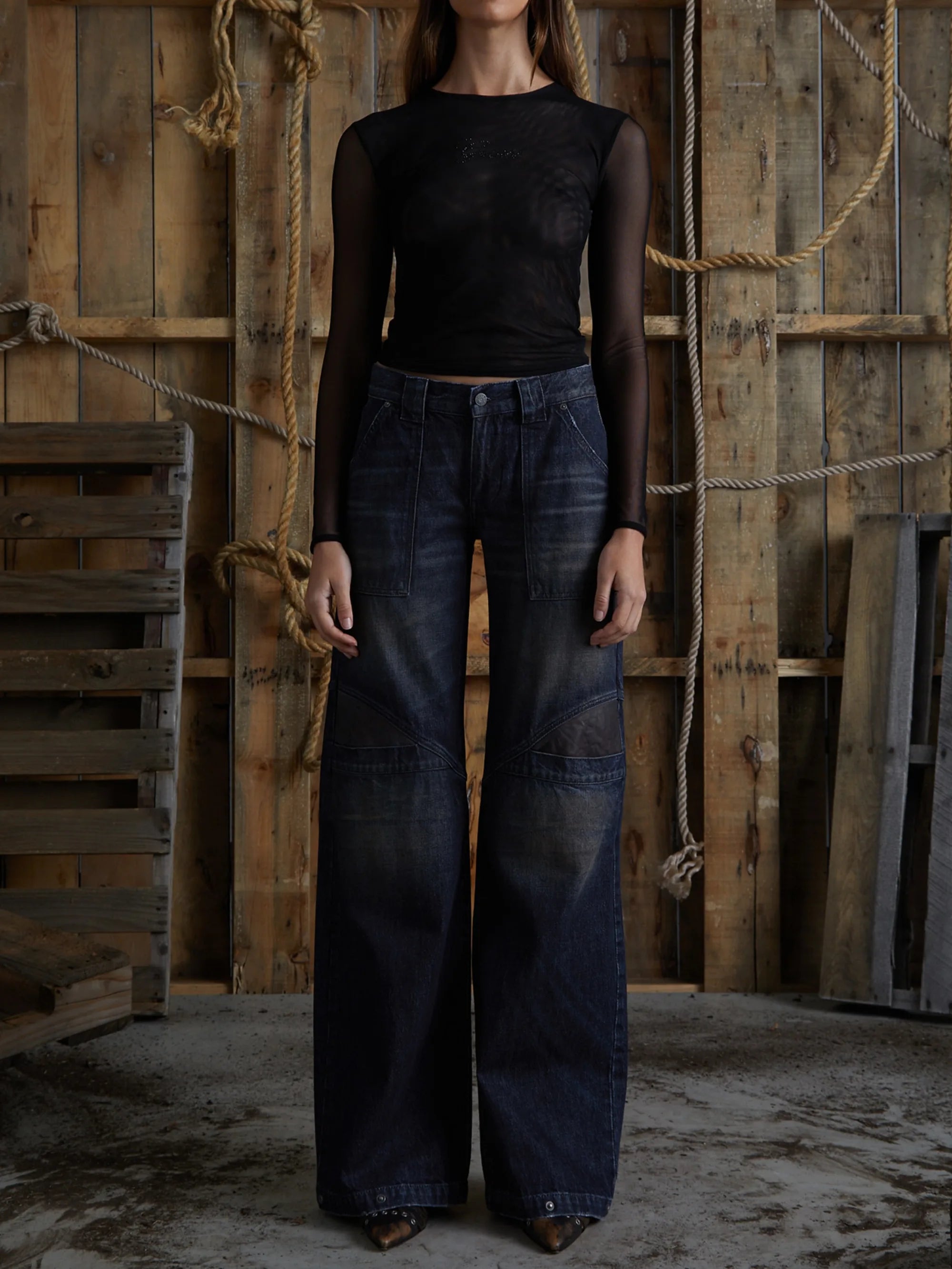 Gusa Sanded Dark Indigo W