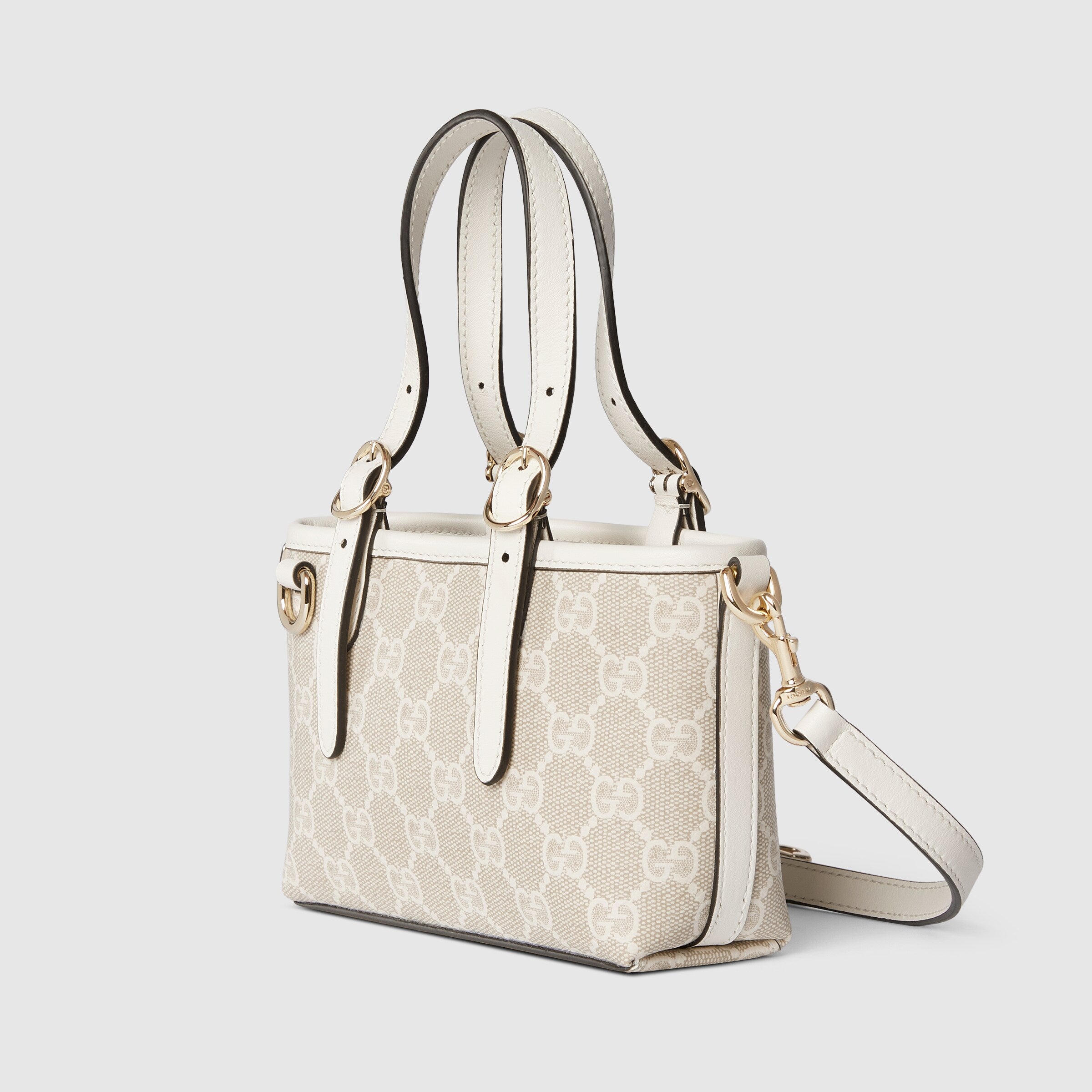 tejido beige y blanco con GG