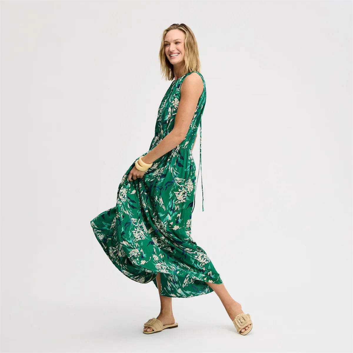 Dark Spring Green Floral