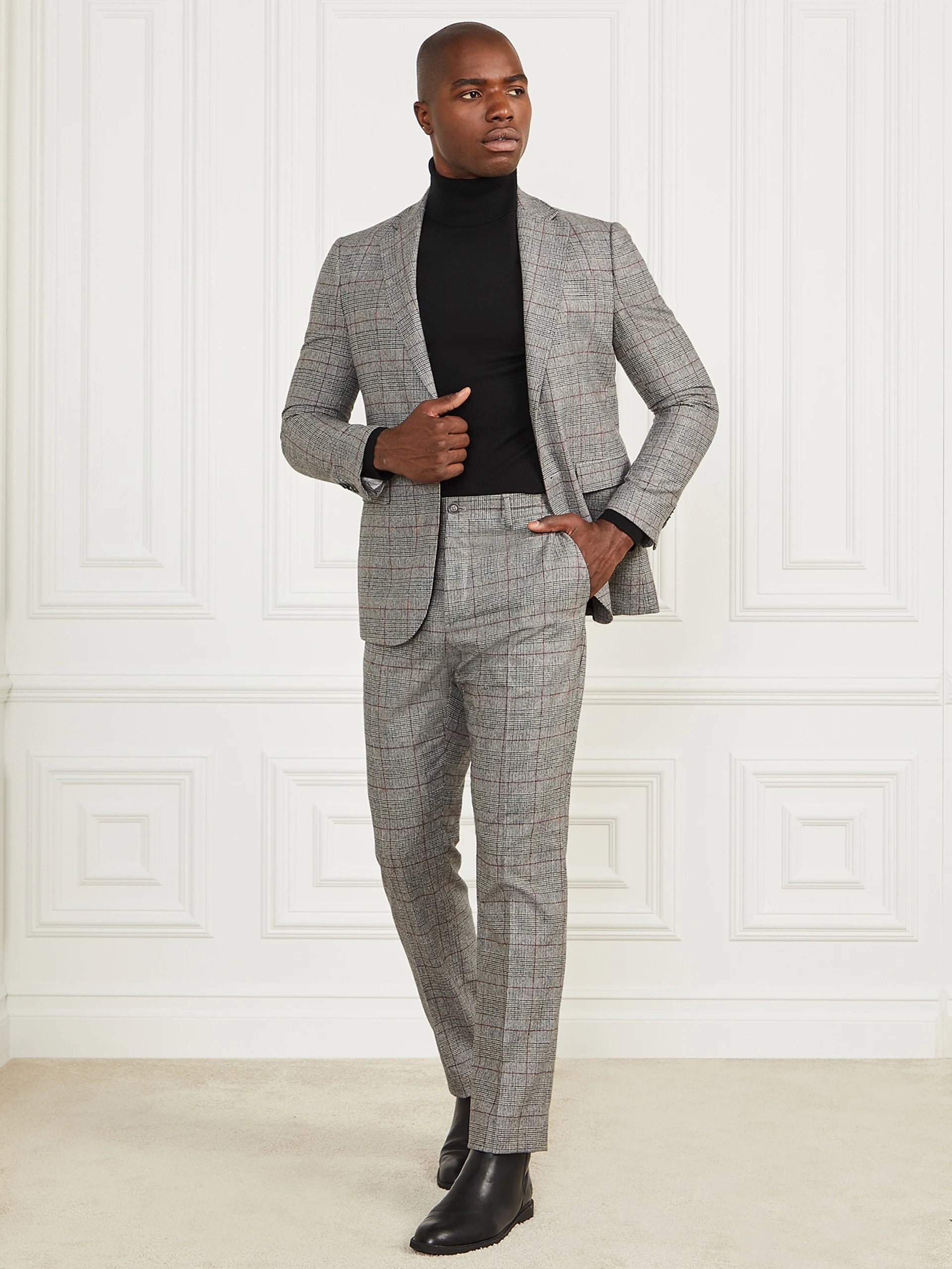 Black/White/Red Check