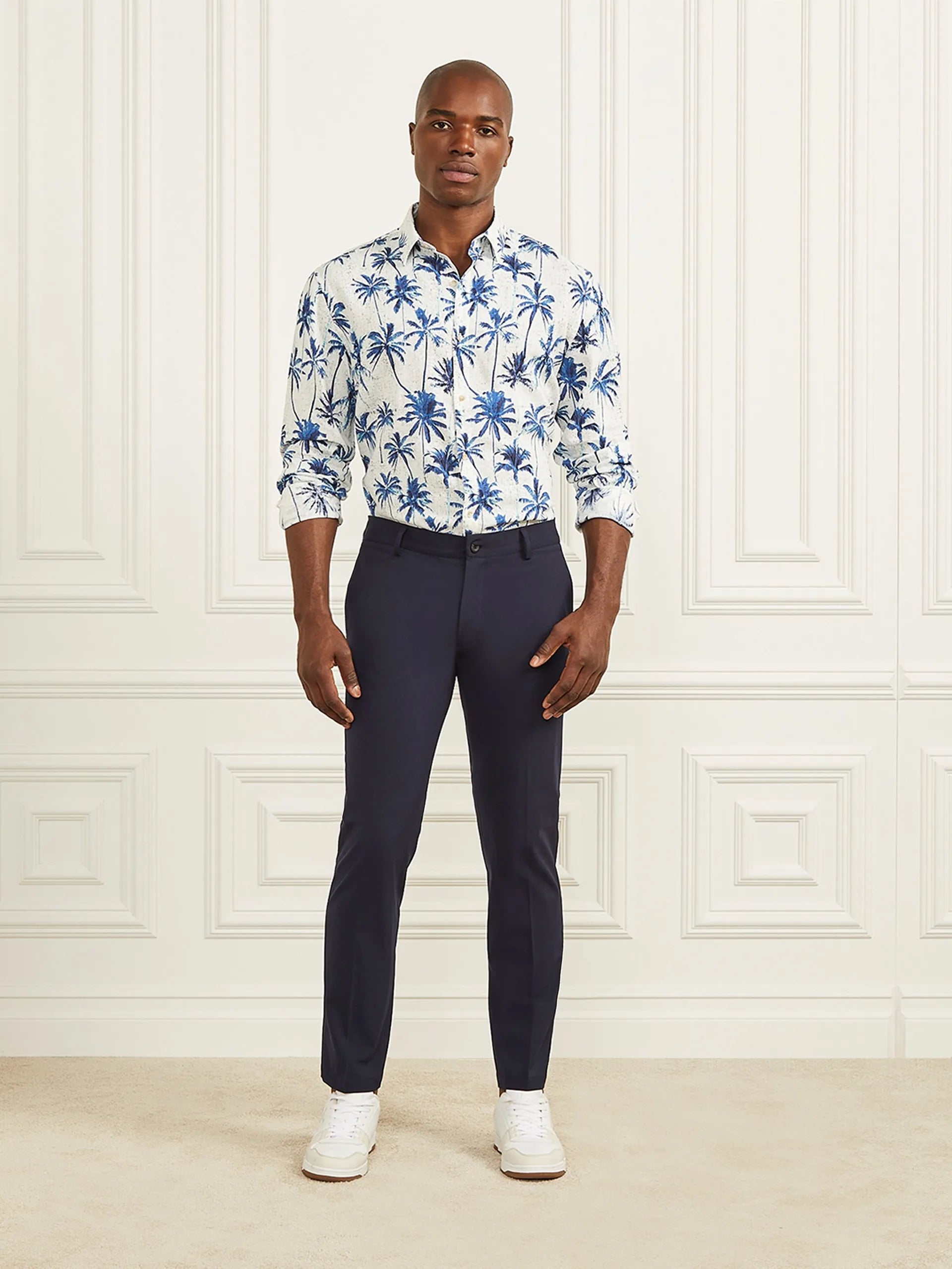 Blue Palm Print