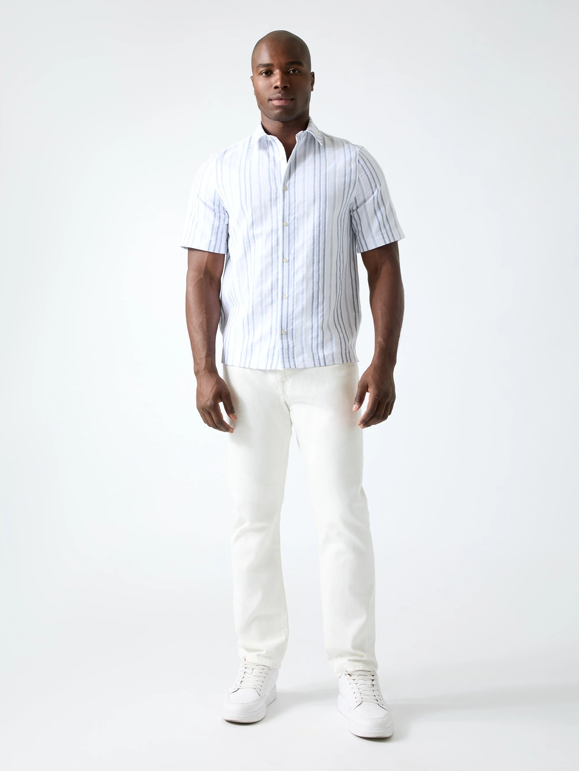 White And Smart Blue Dobb
