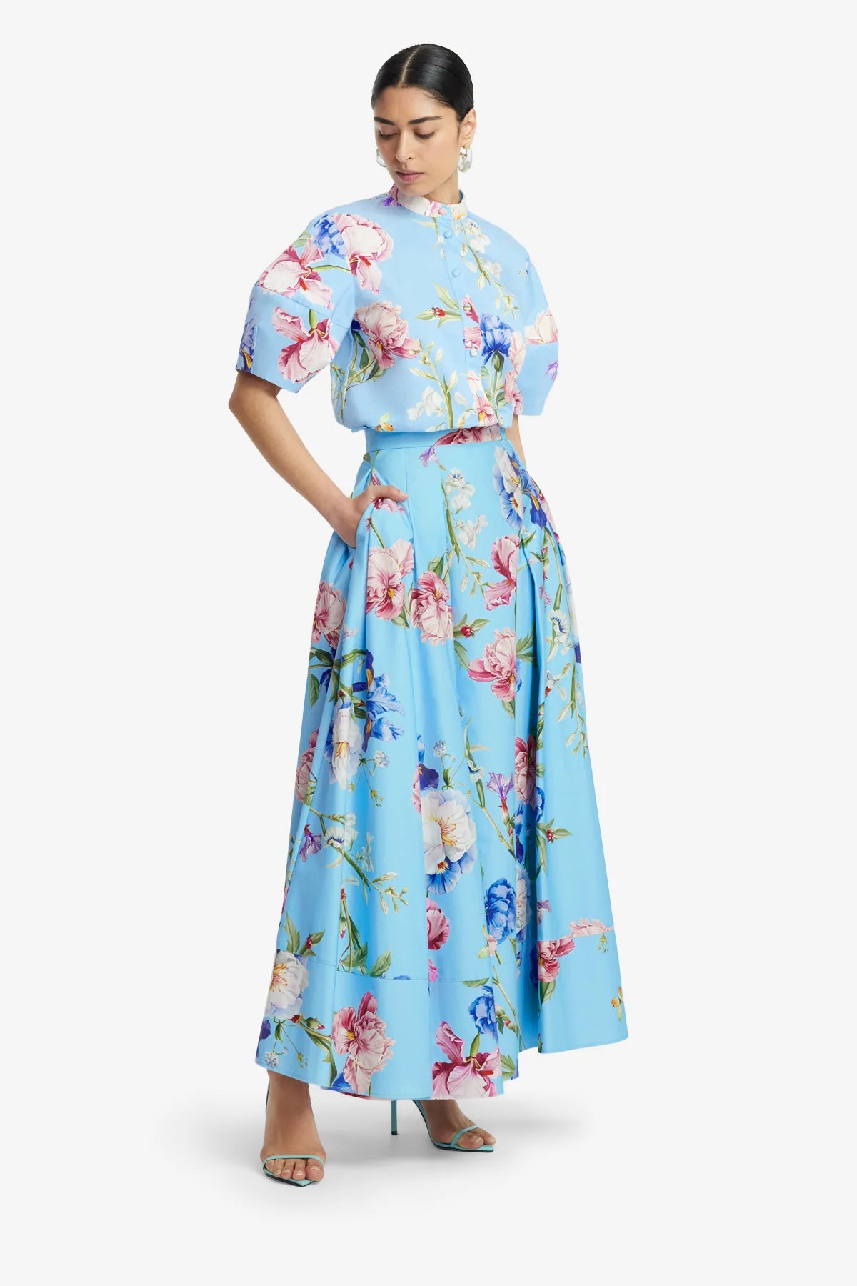 Garden Print in Baby Blue 2