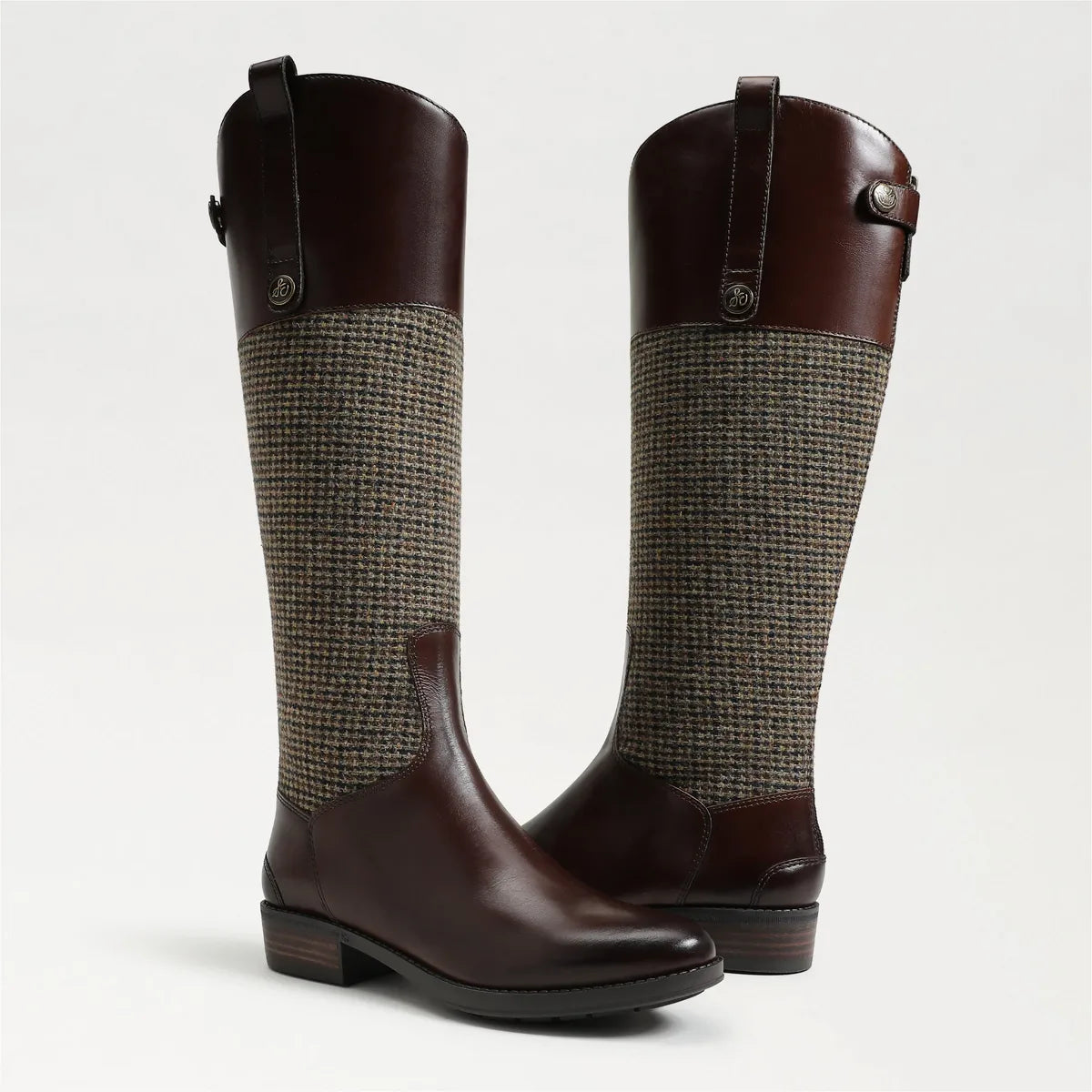 Brown Plaid Fabric/Leather