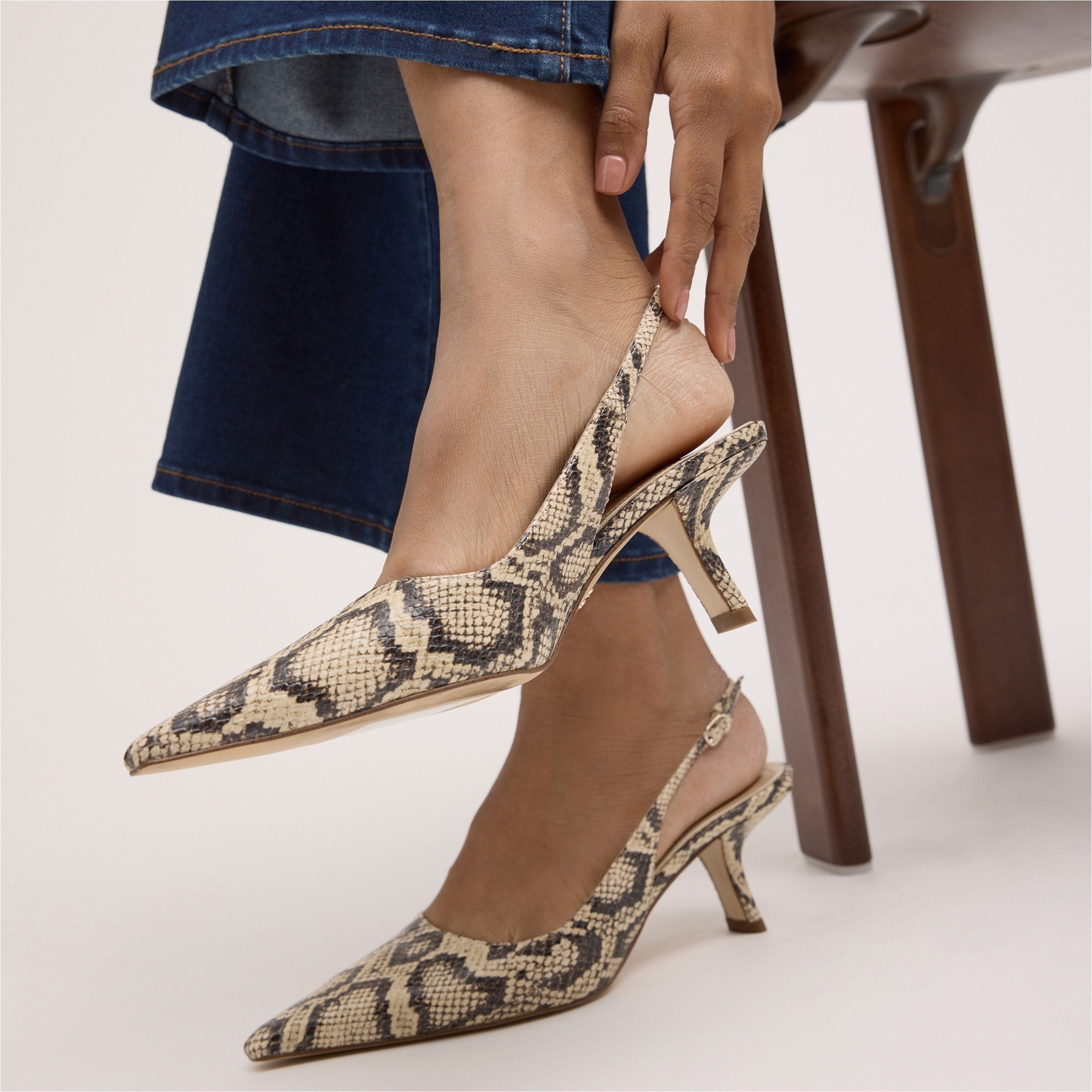 Roccia Snake Print Leather