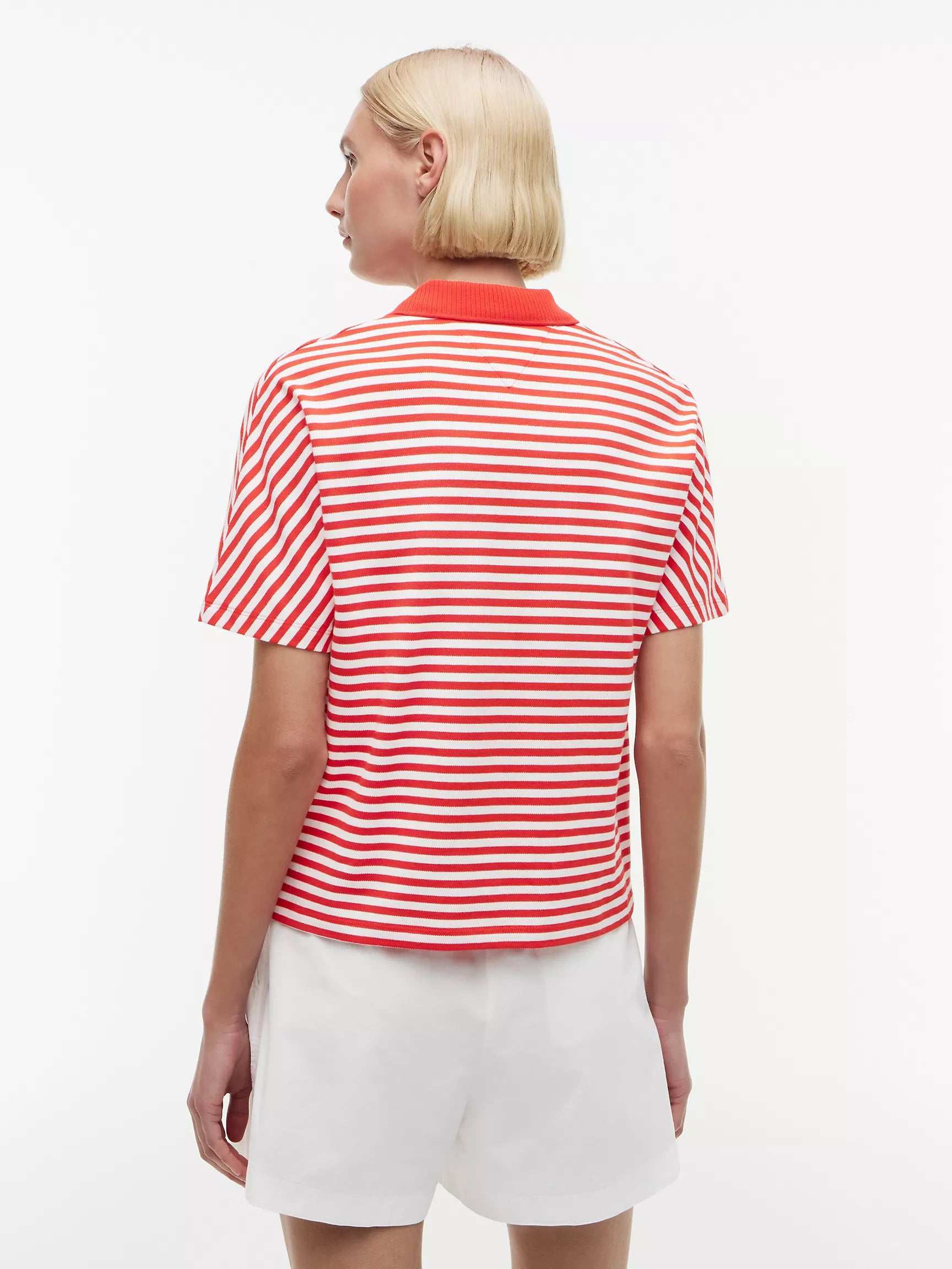 Fire Red / Ecru Stripe