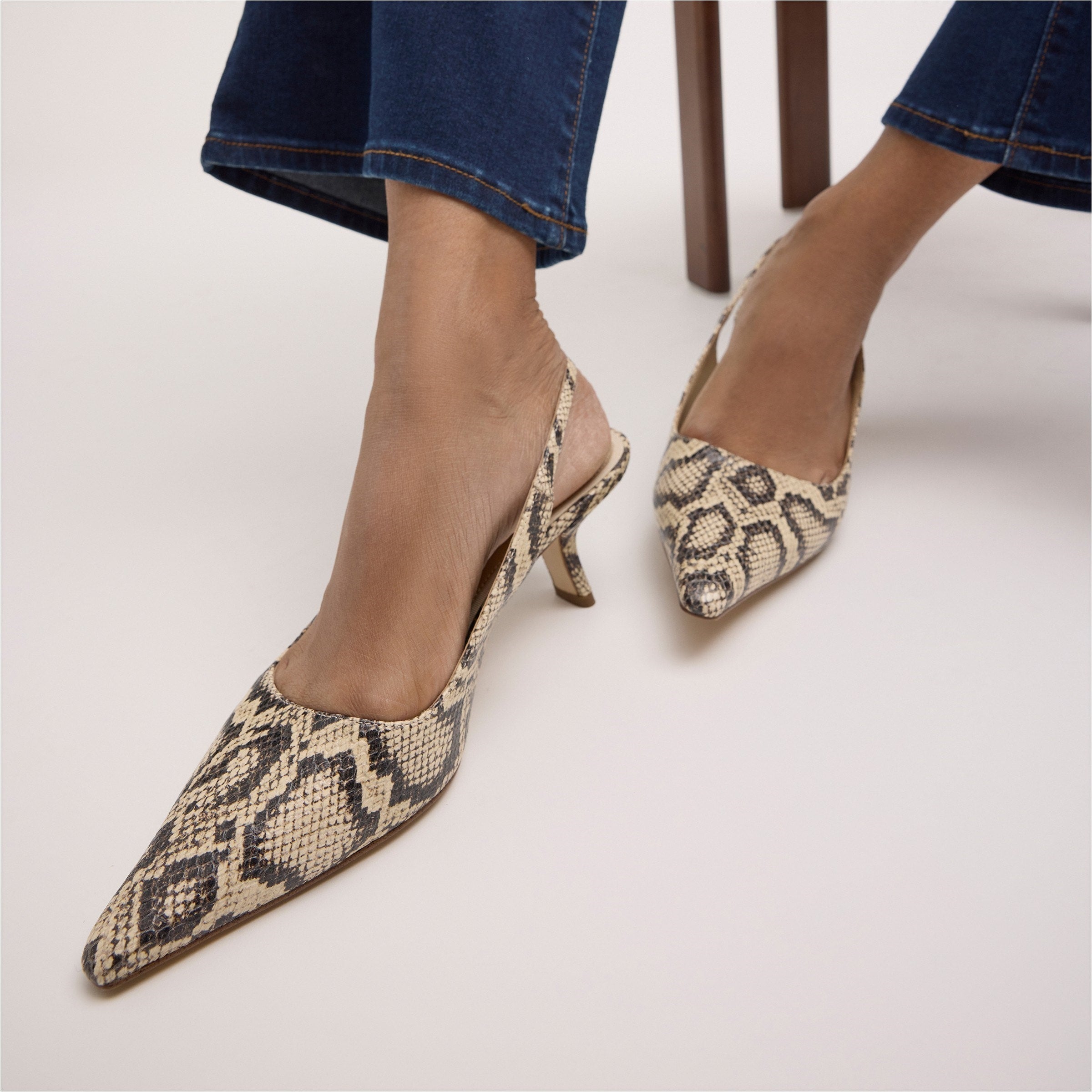 Roccia Snake Print Leather
