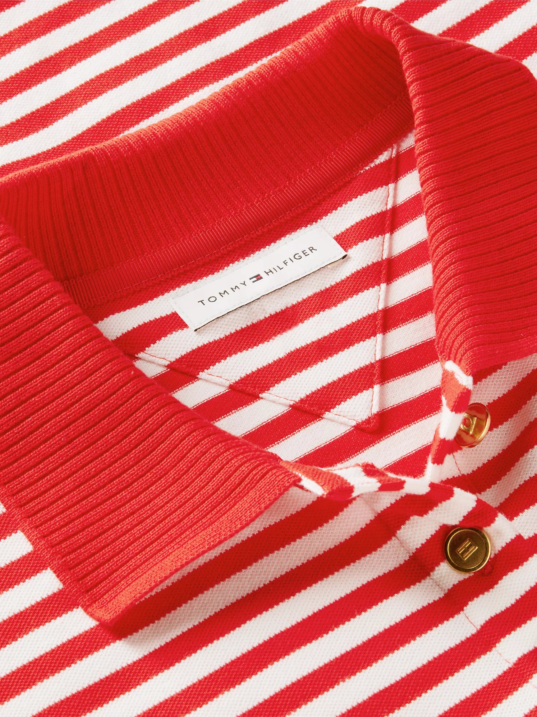 Fire Red / Ecru Stripe