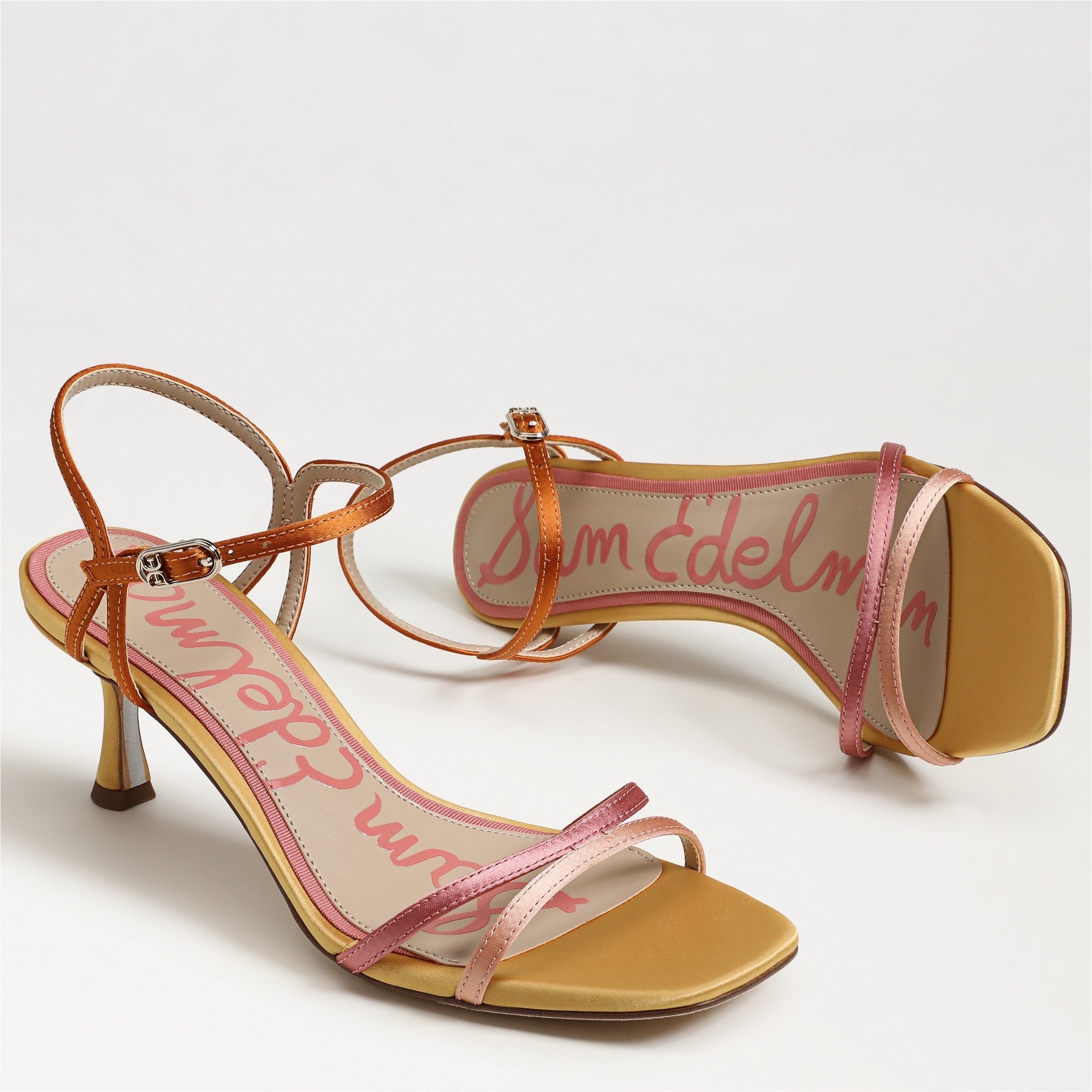 Pink/ Multi Satin Fabric