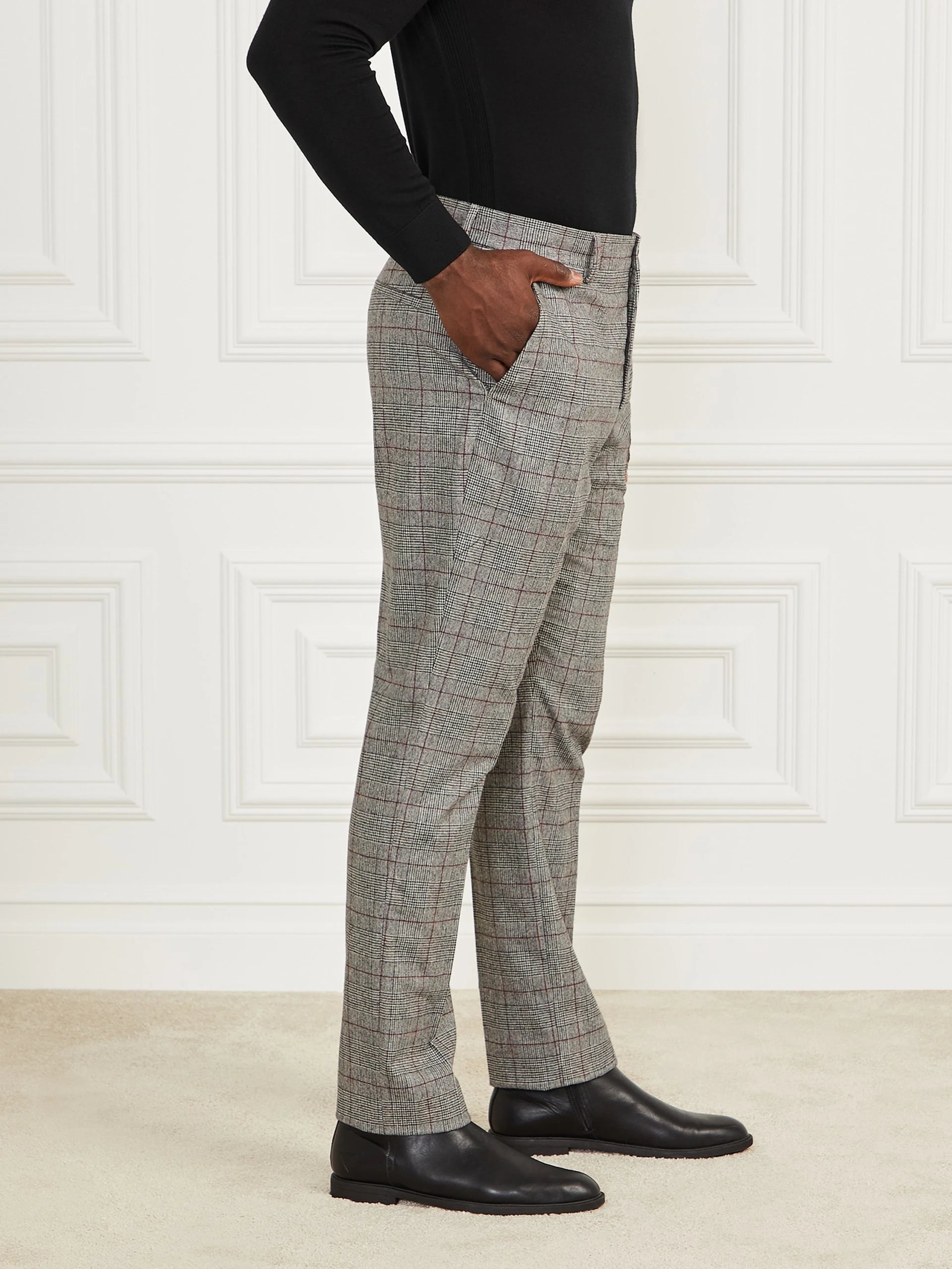 Black/White/Red Check