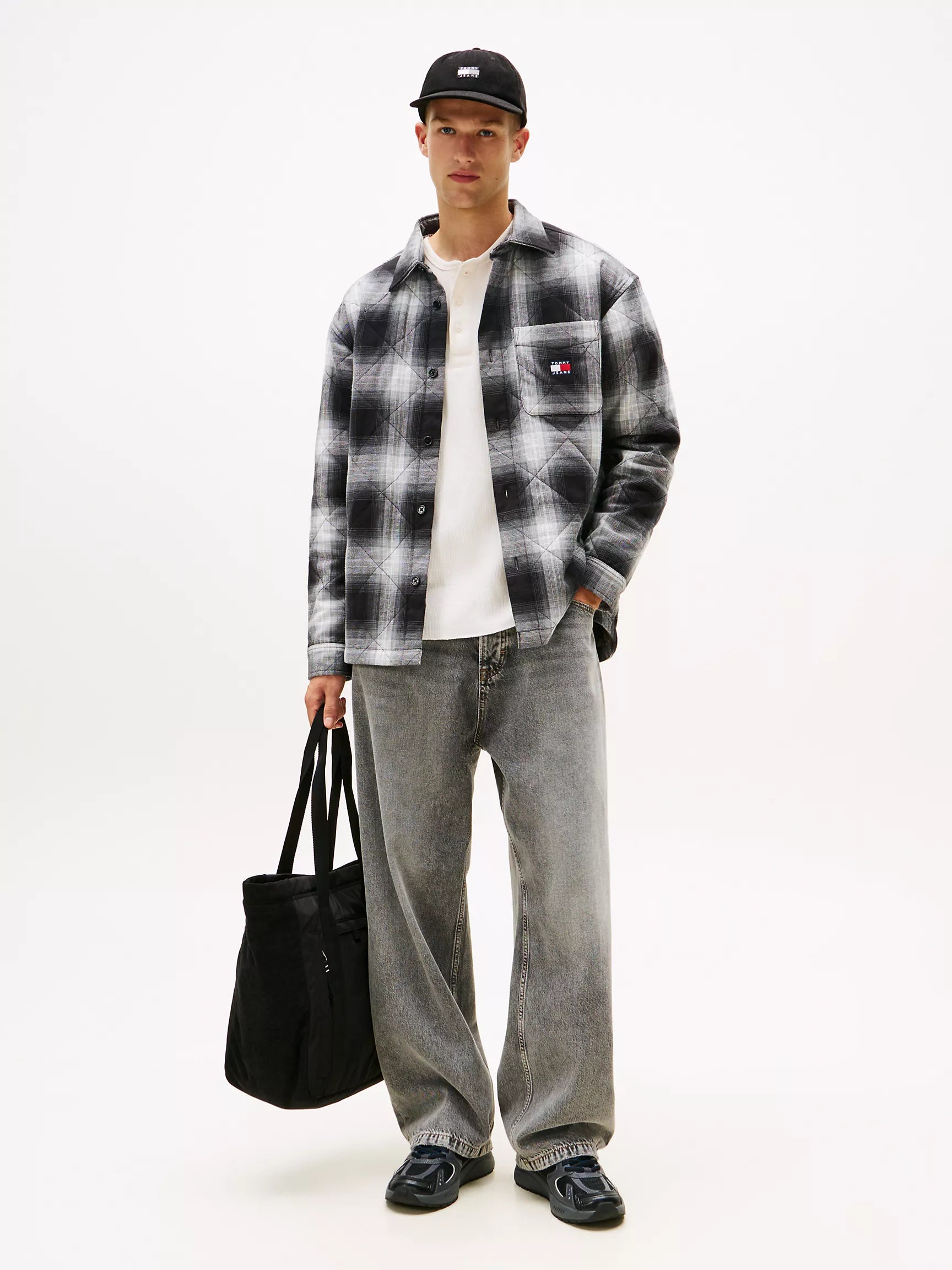 Black Check Quilted