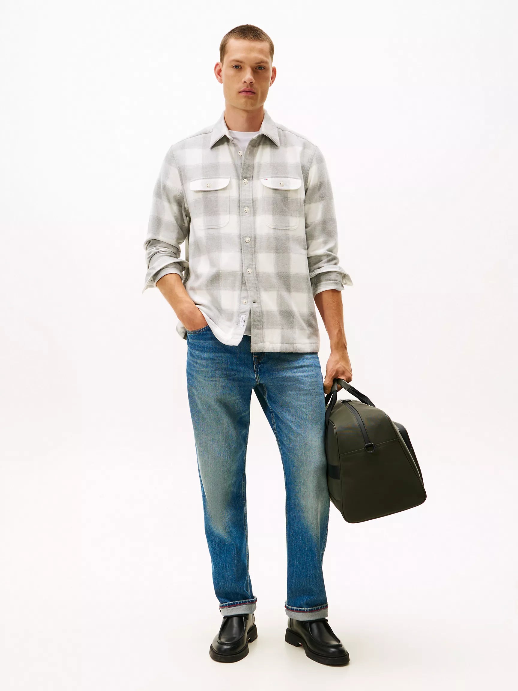 Light Grey Heather Check