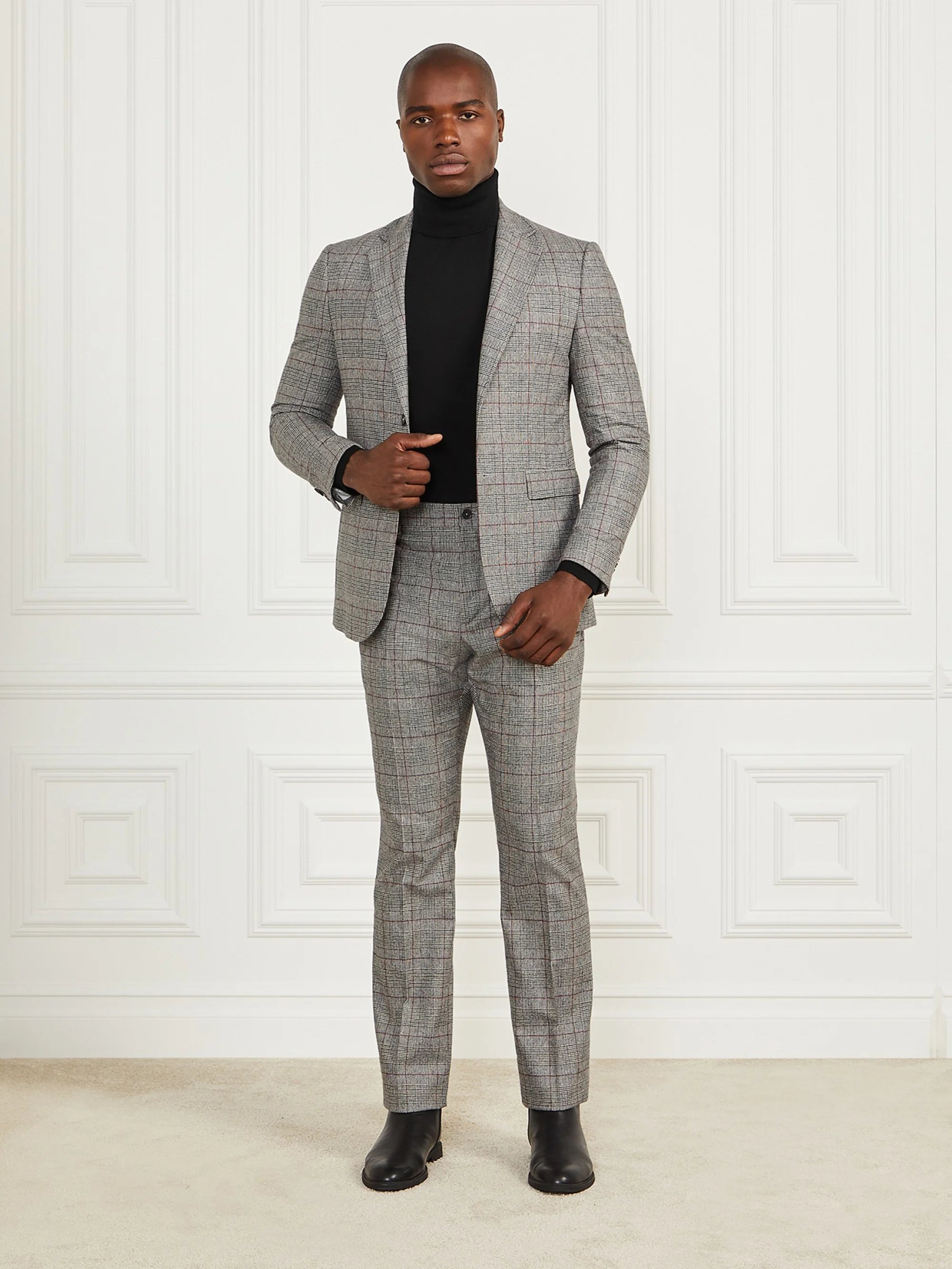 Black/White/Red Check
