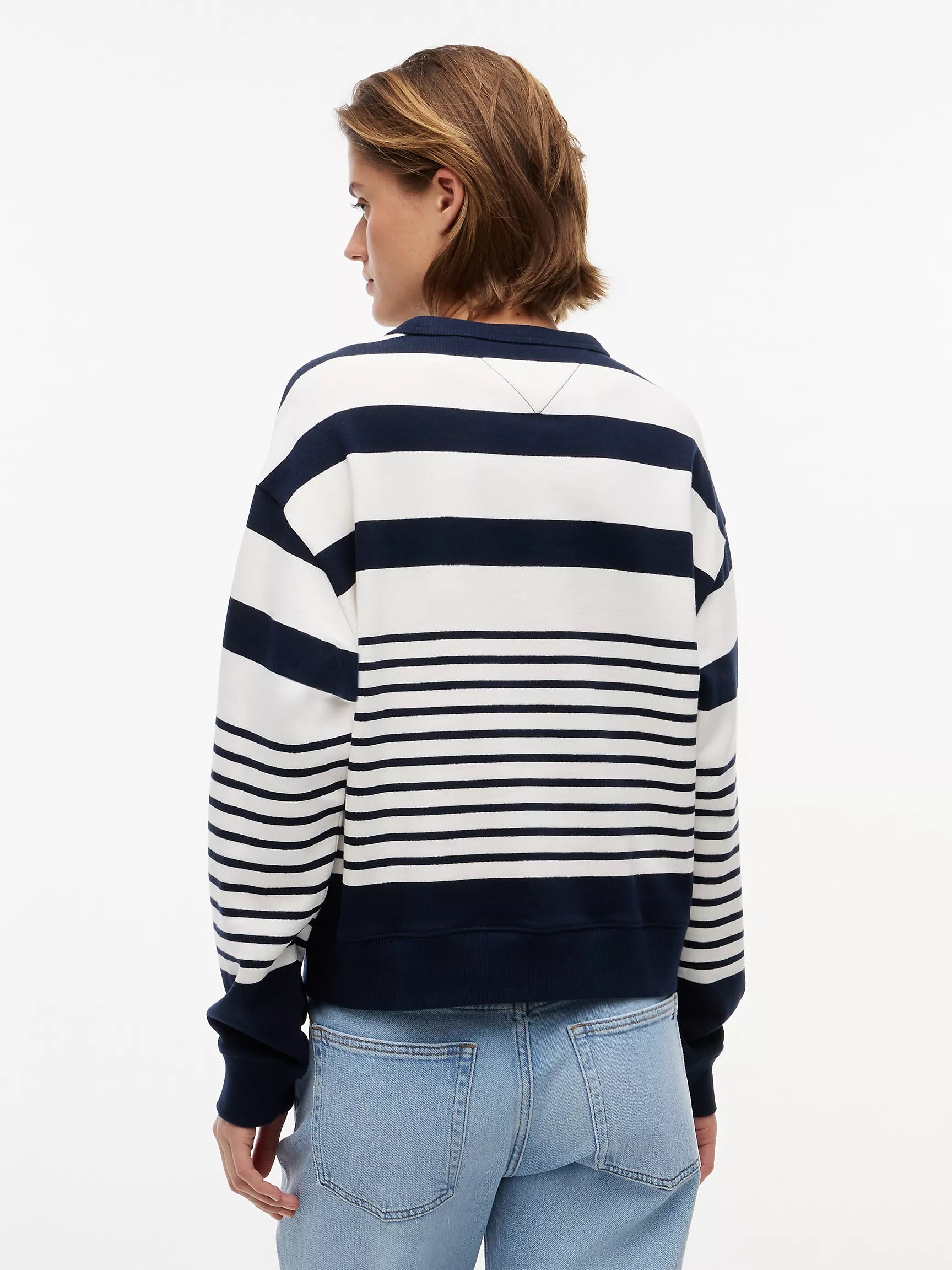 Navy Blue / Ecru Stripe