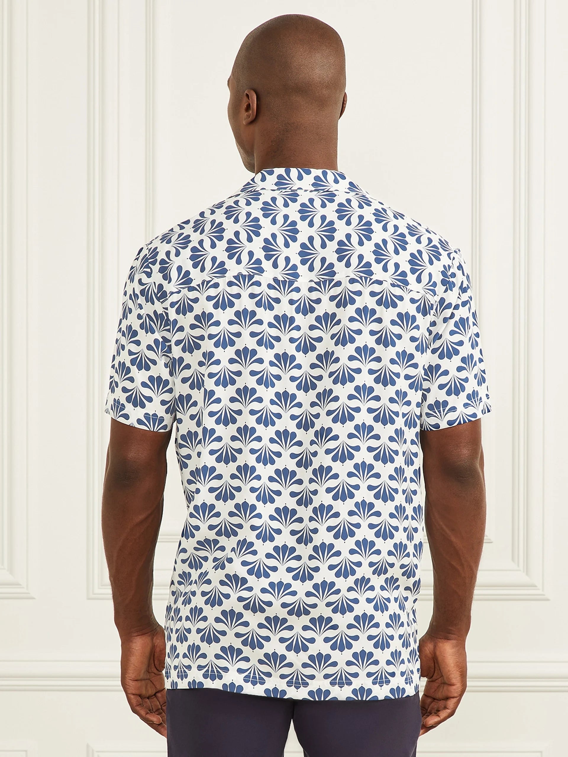 Blue Geoflower Print