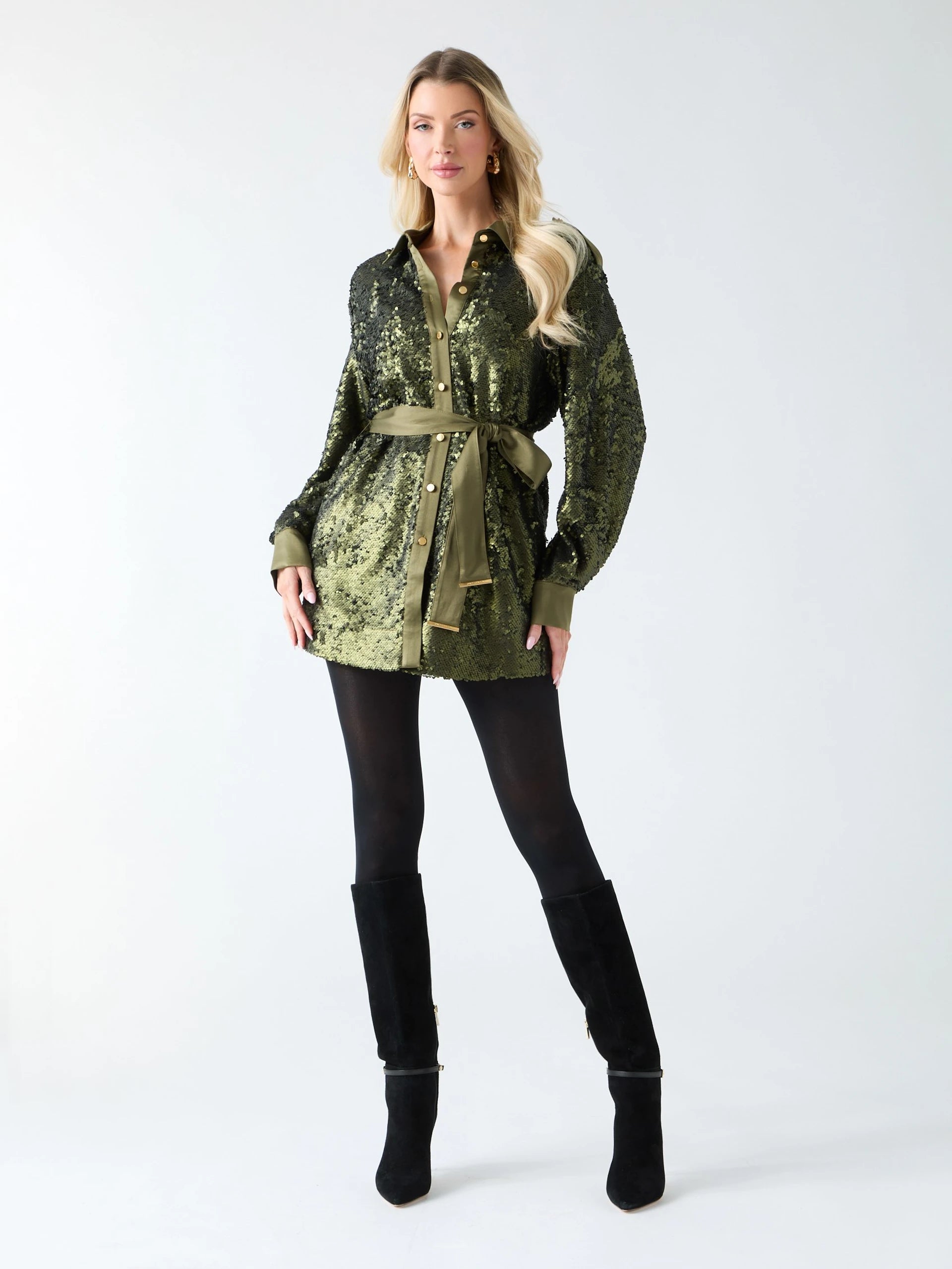 Army Olive Sequins