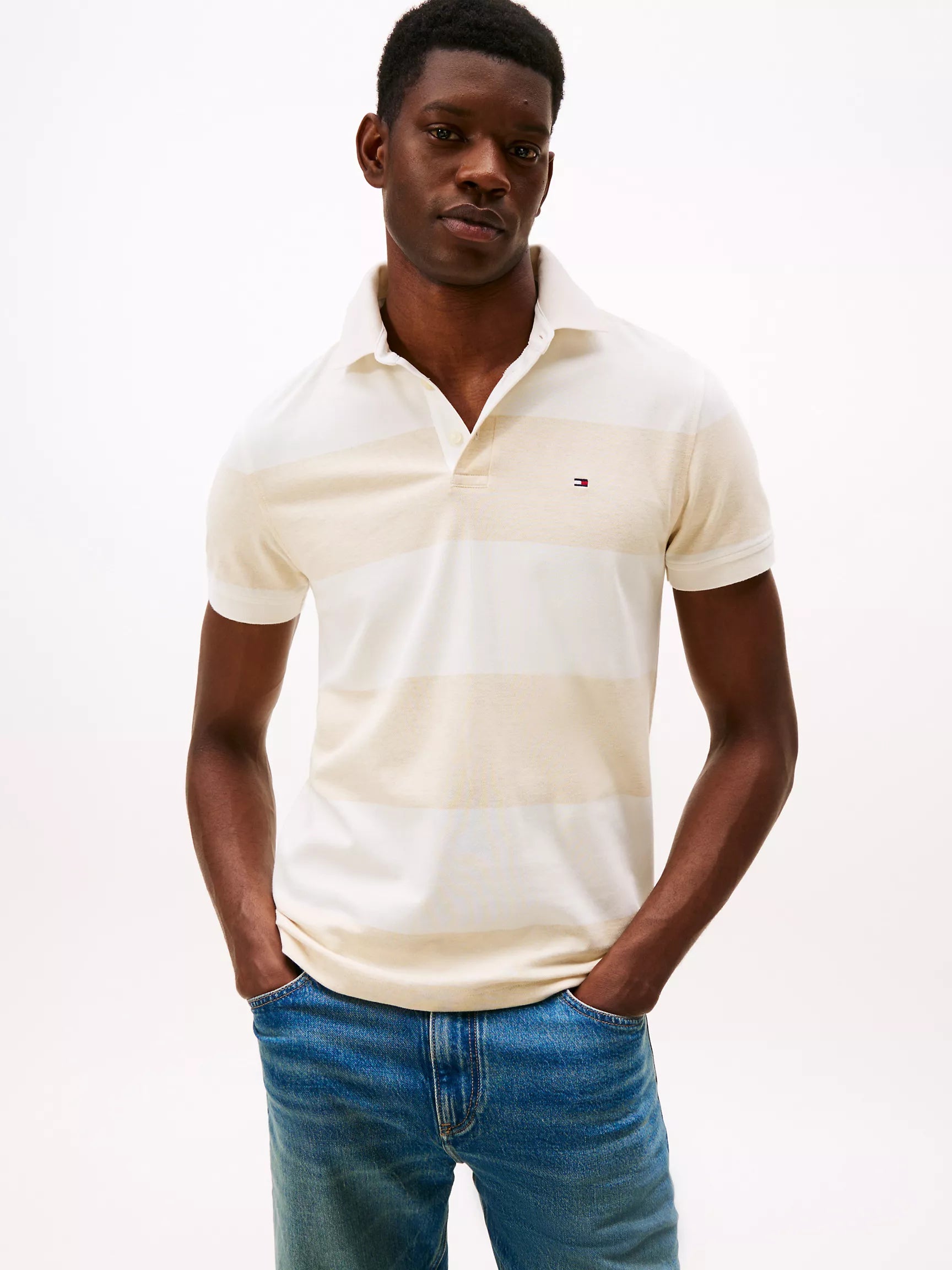 Beige/White Stripe