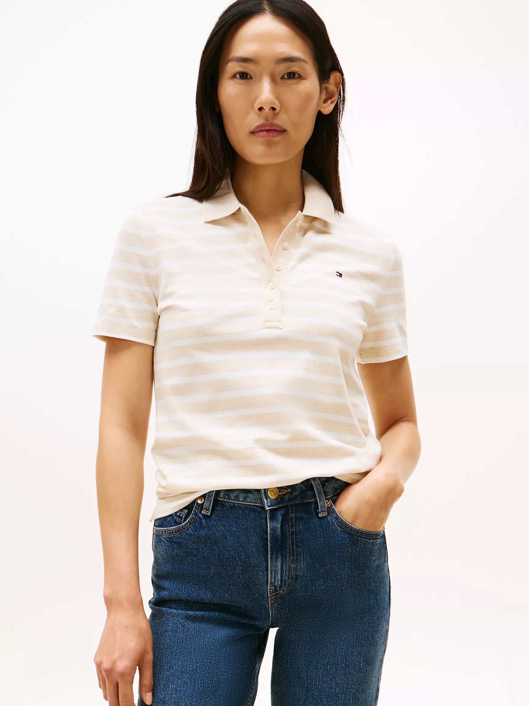 Beige Heather Multi Stripe