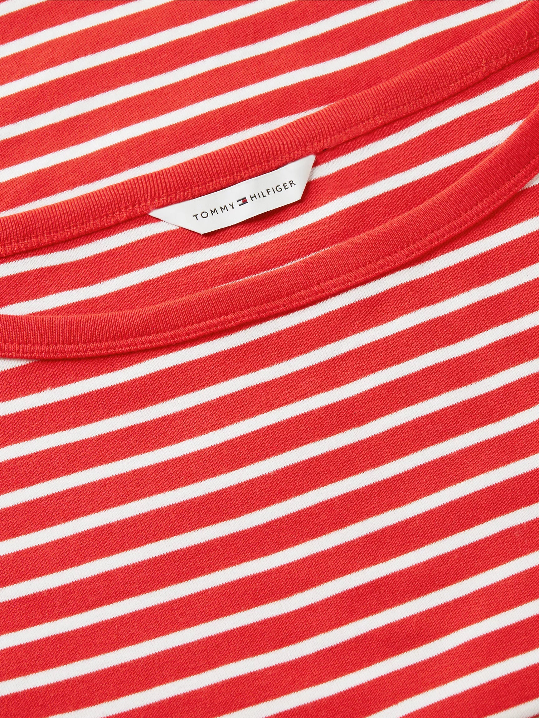 Fire Red / Ecru Stripe