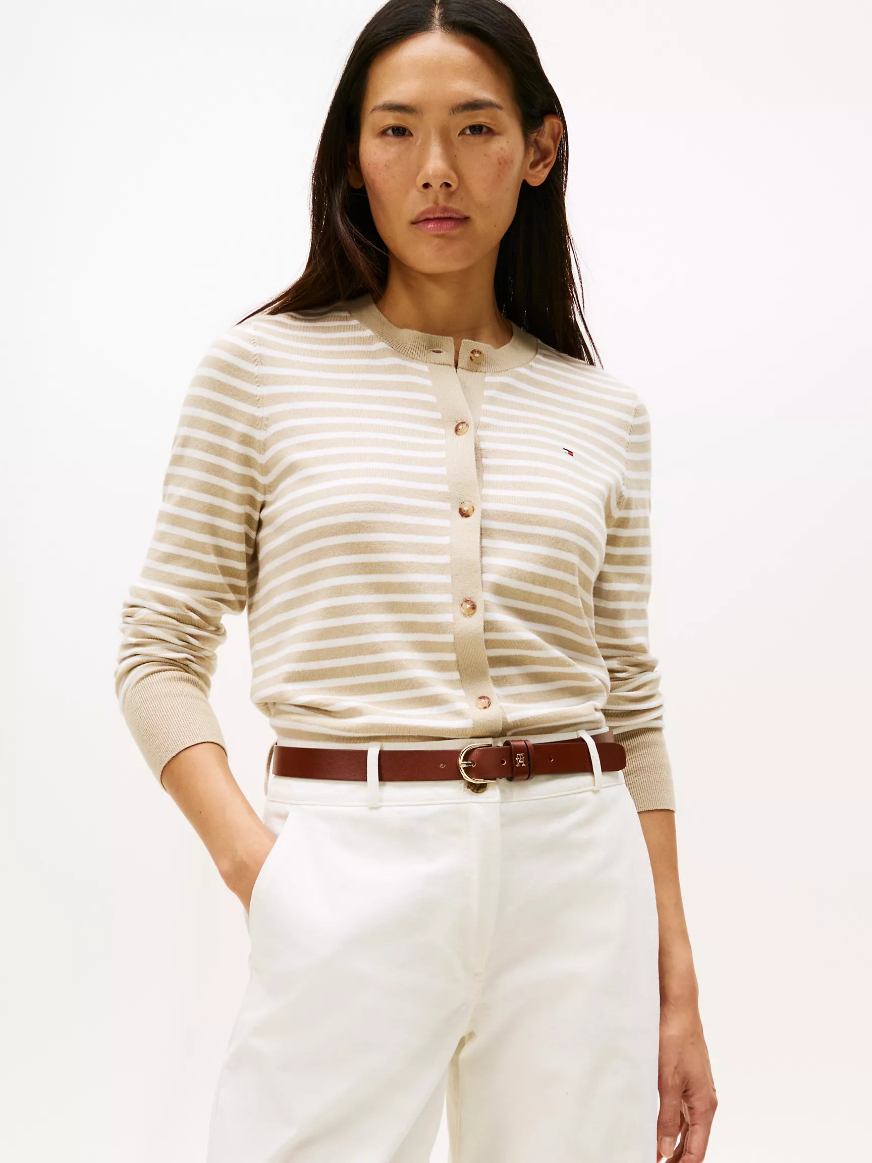 Sandalwood / Ivory Silk Stripe