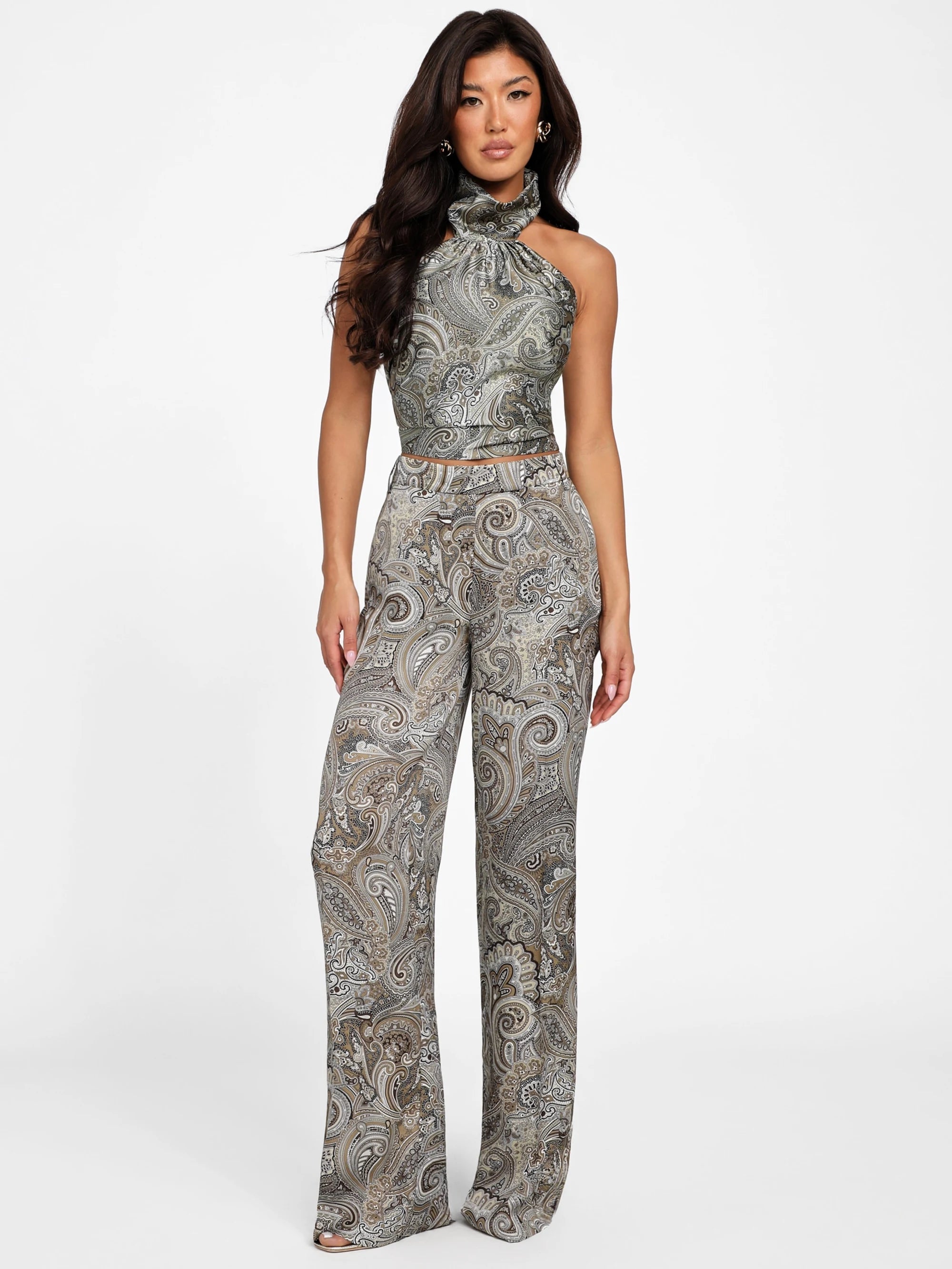 Floral Paisley Taupe Comb