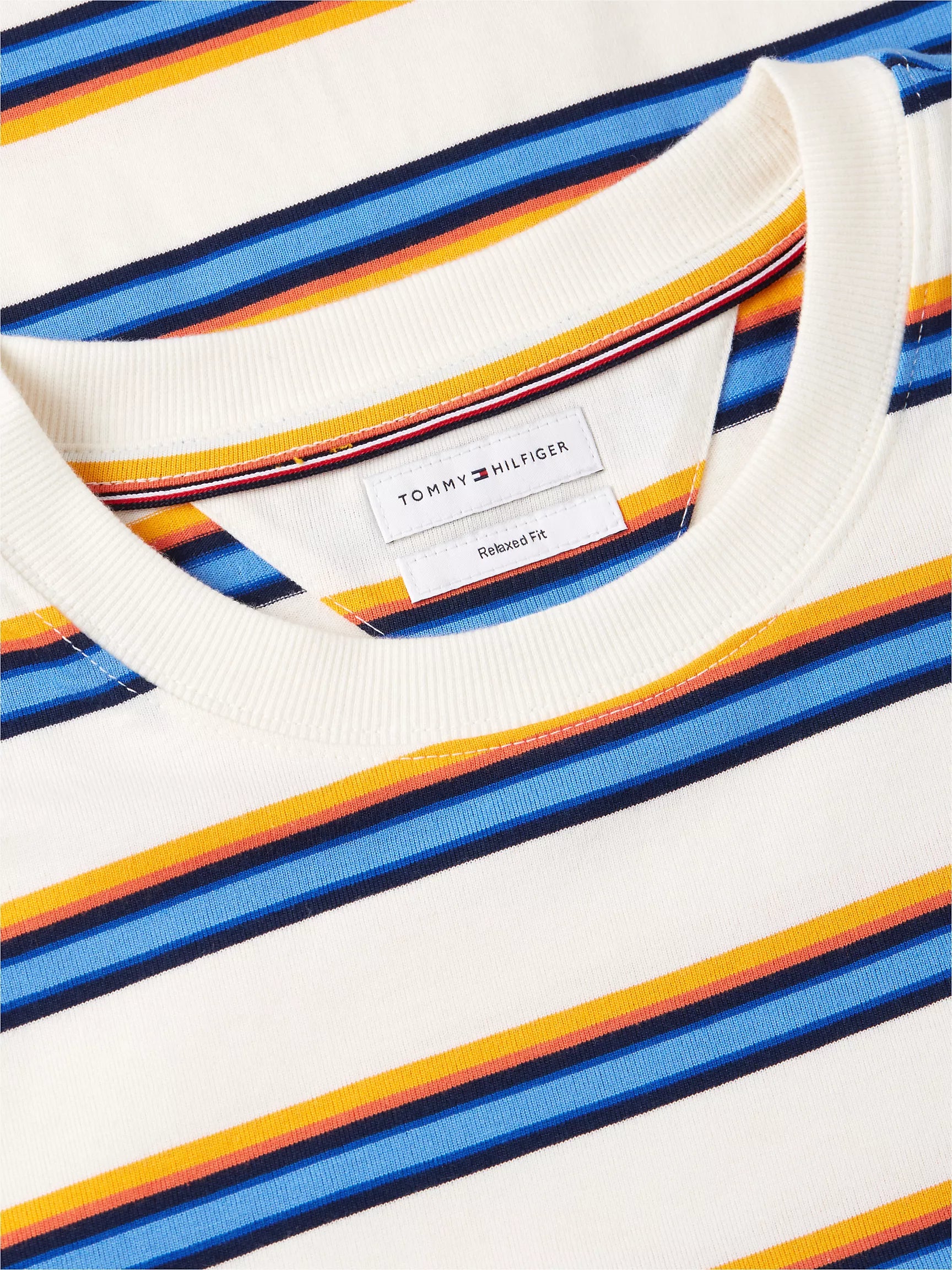 Ivory Petal/Orange/Blue Stripe