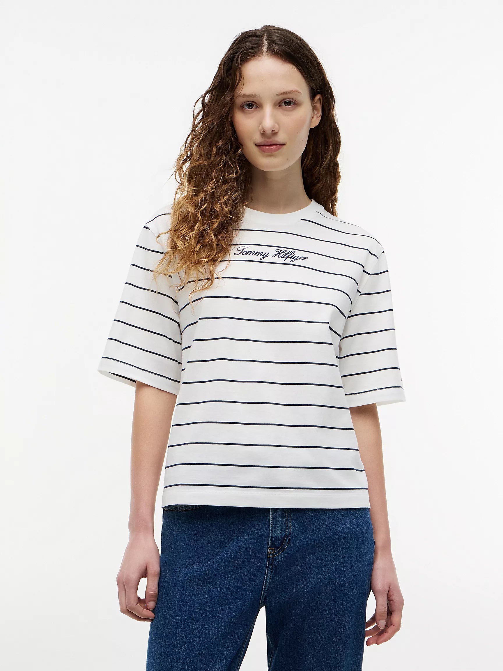 Navy Blue / Ivory Stripe