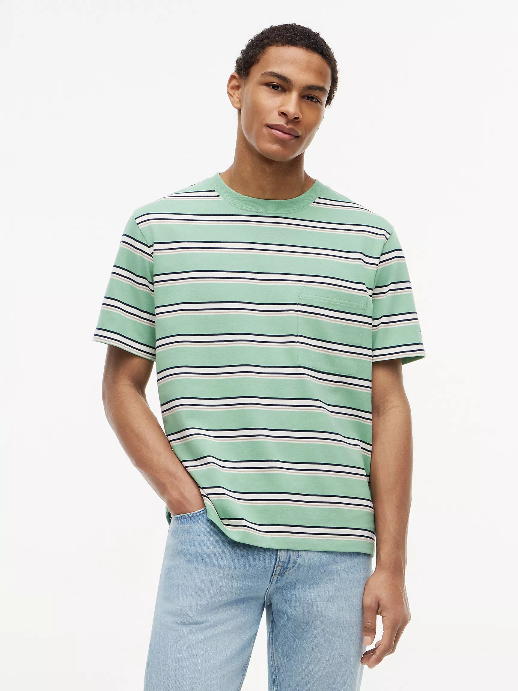Cut Grass/Navy/White Stripe