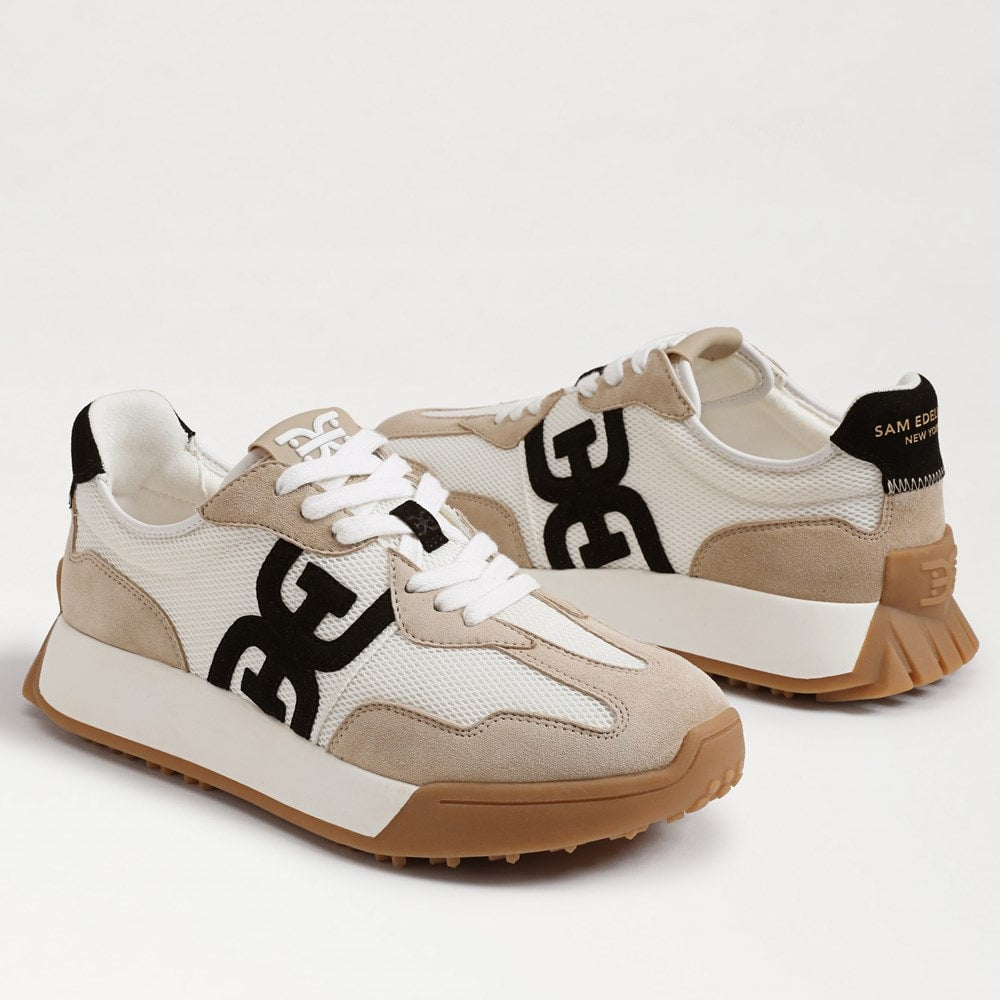 White/Tan/Black Suede